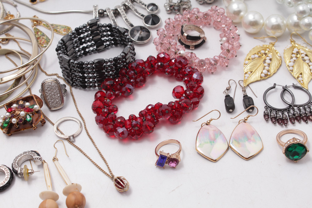 Costume Jewelry with Vera Bradley Makeup Bag