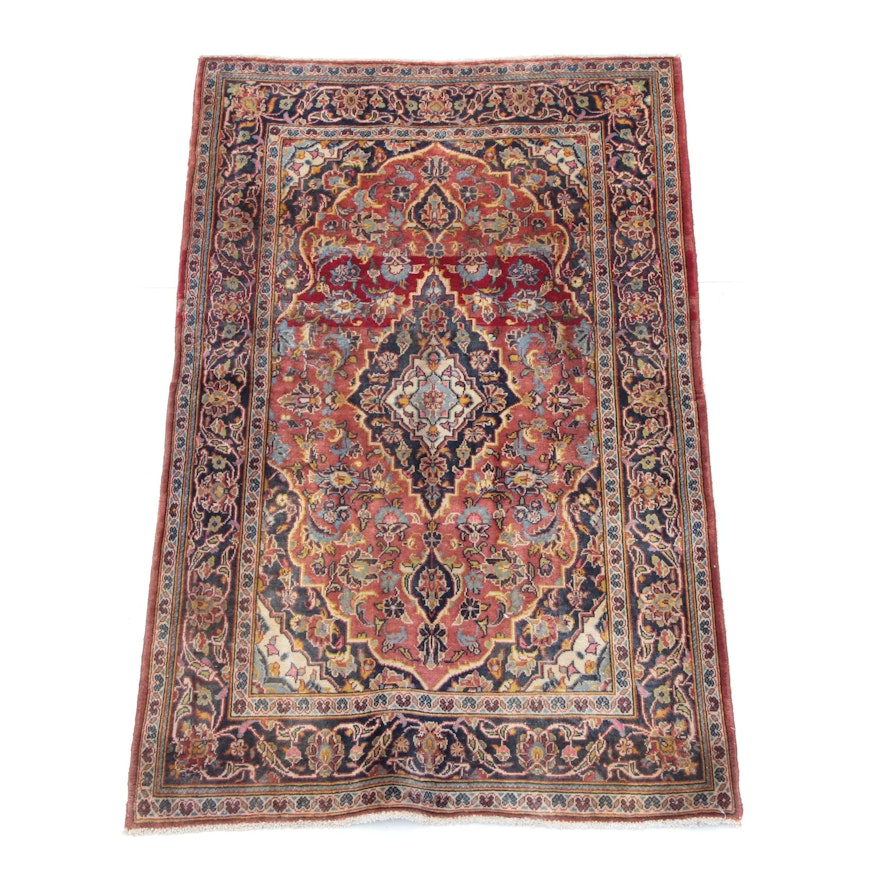 Hand-Knotted Persian Ardekan Kashan Area Rug