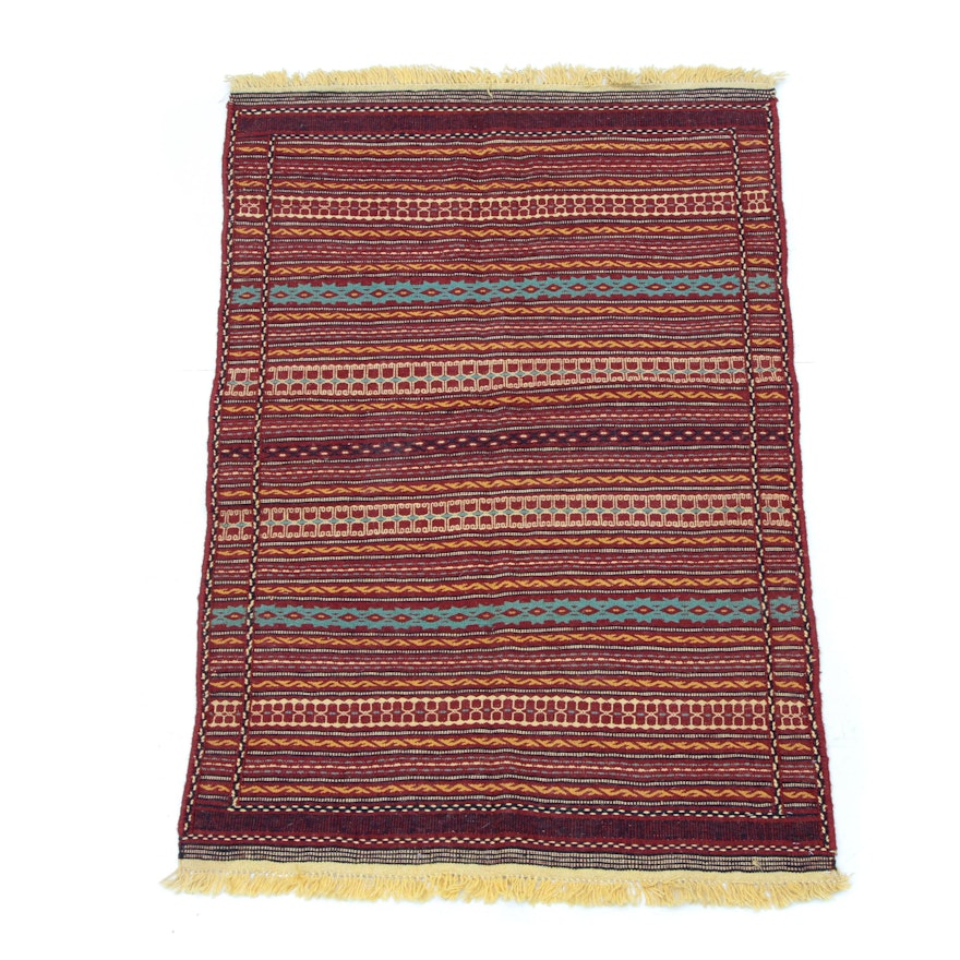 Hand-Woven Moroccan Kilim Accent Rug