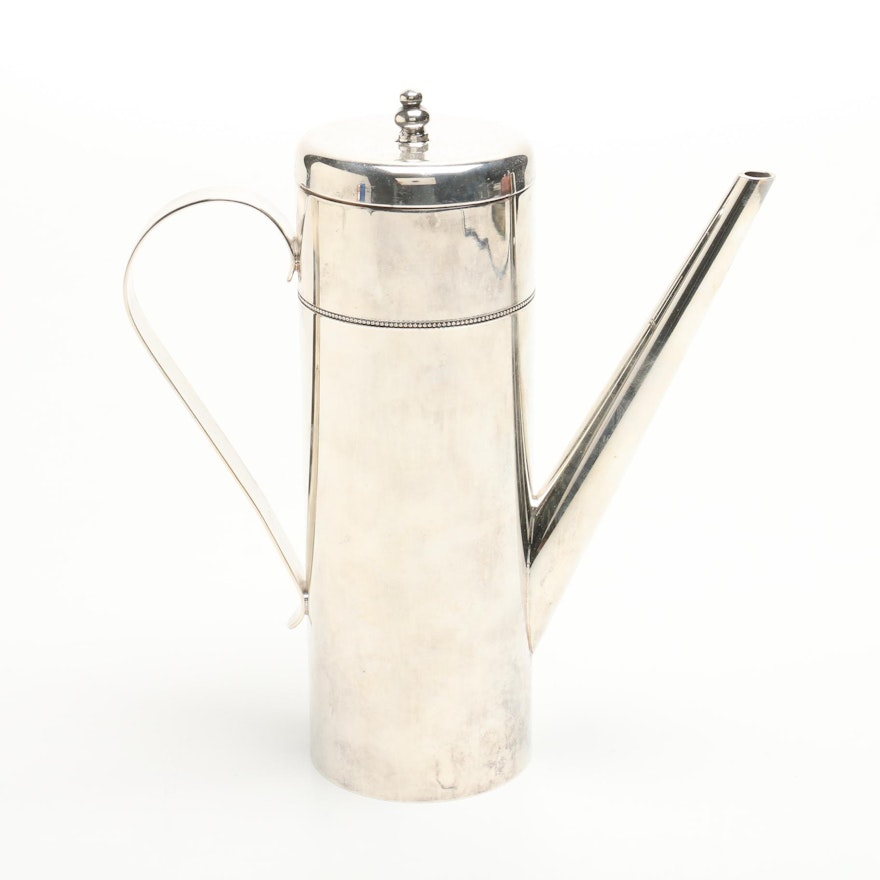 Contemporary Art Deco Style Silver Plated Tea Pot