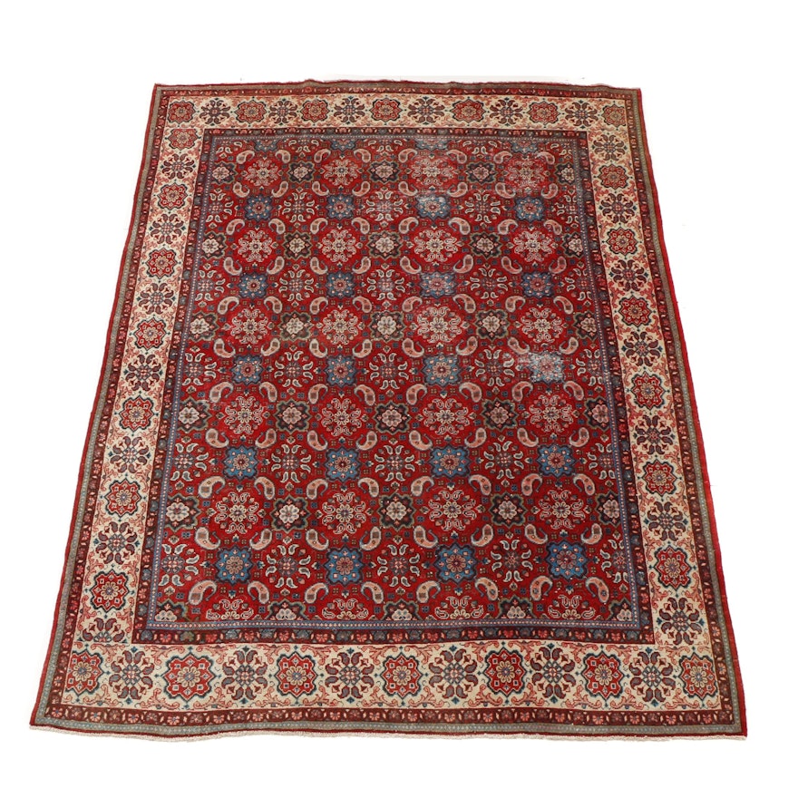 Hand-Knotted Indo-Persian Sarouk Room Sized Rug