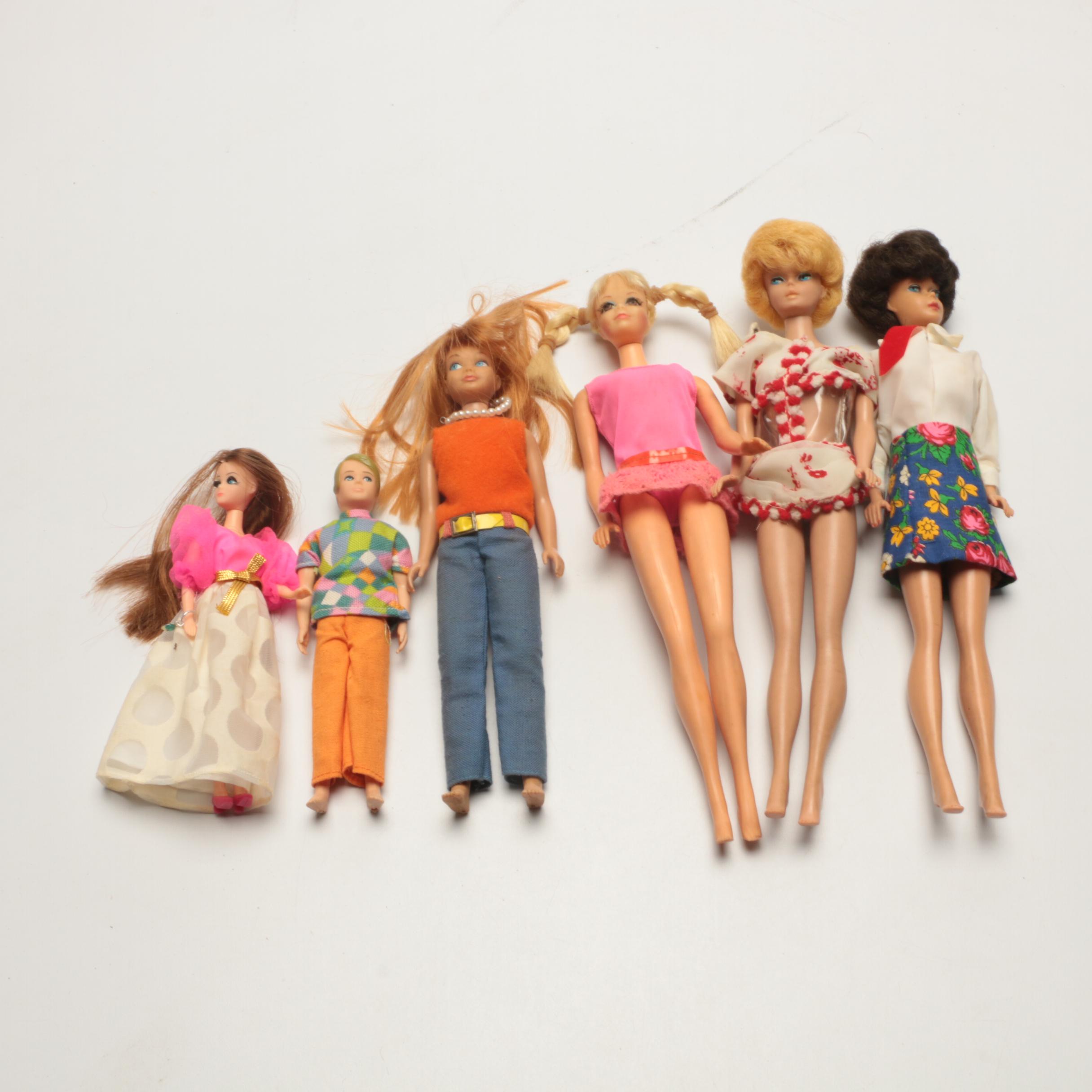 Mattel Barbie and Dawn Dolls with Carrying Cases and Accessories