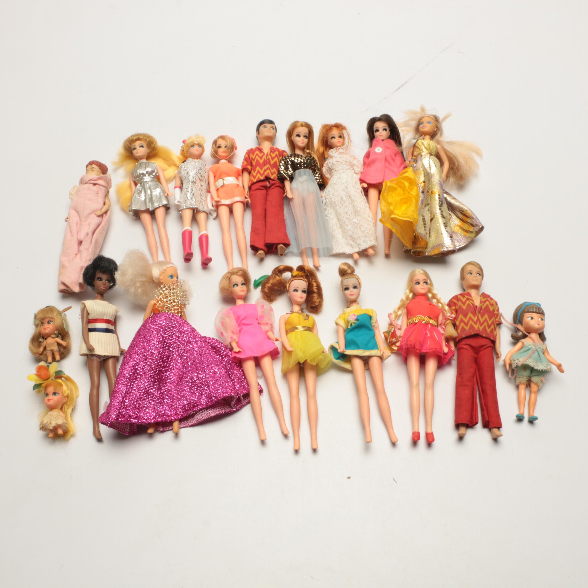 Mattel Barbie and Dawn Dolls with Carrying Cases and Accessories