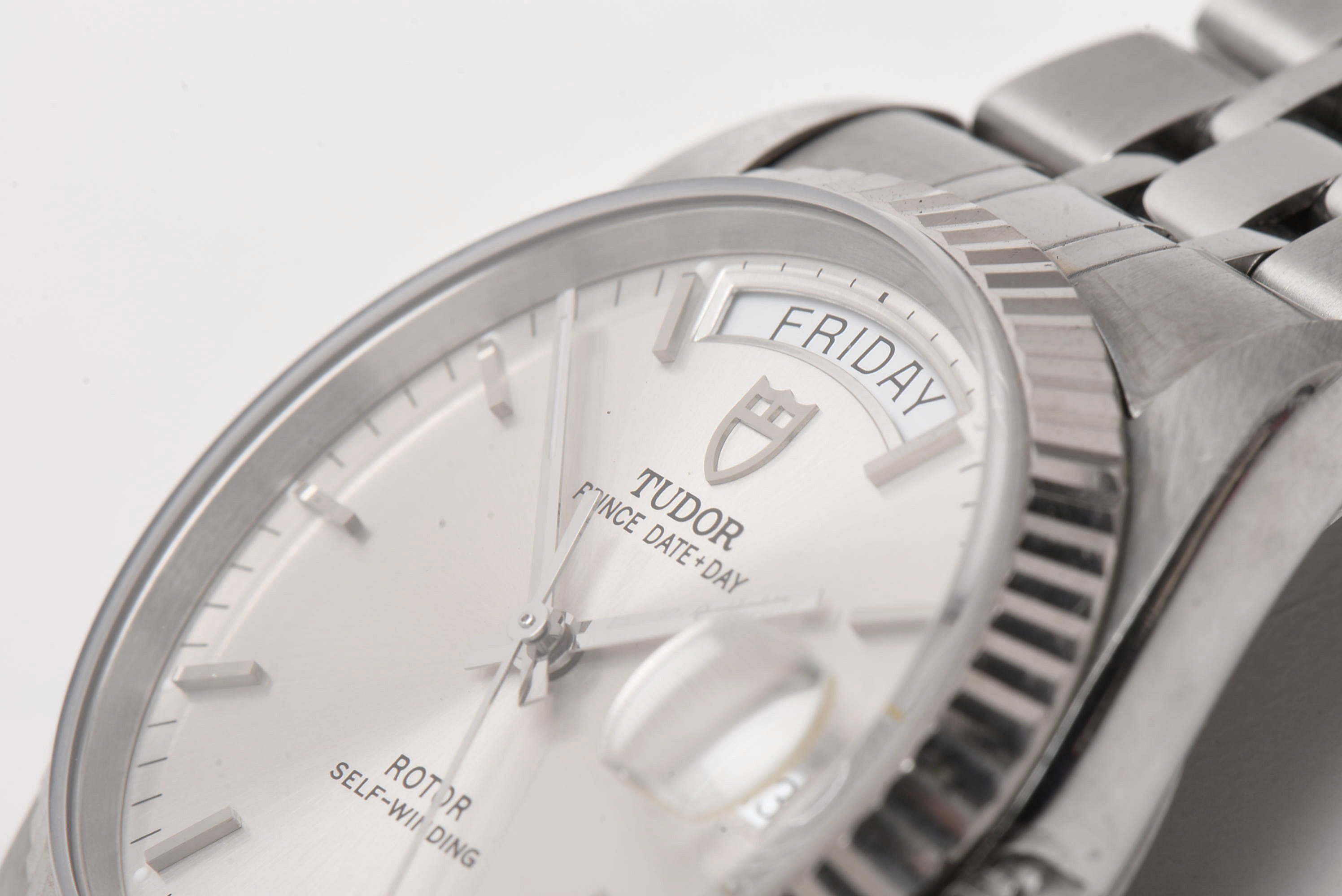 Tudor Prince Date+Day Model 76214 18K White Gold and Stainless Steel Watch