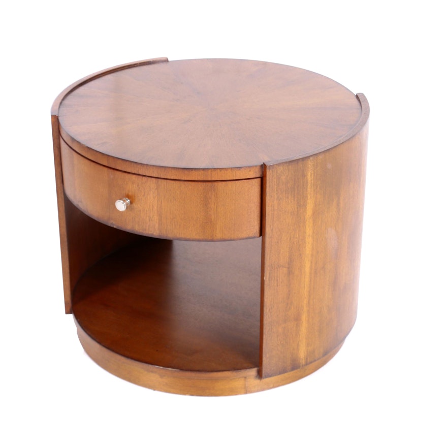 Mitchell Gold + Bob Williams Walnut Two-Tier Round Side Table