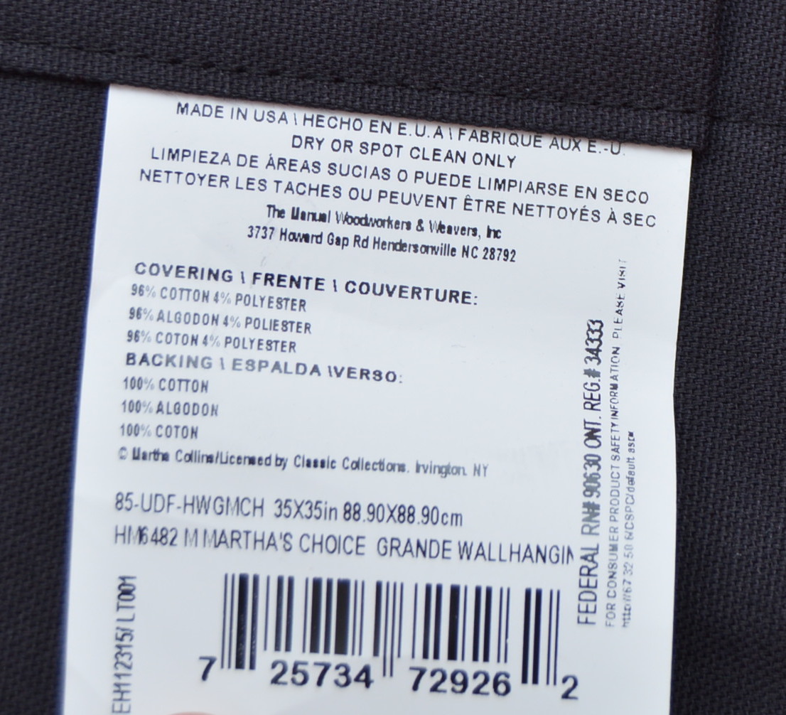 Signed Martha's Choice Woven Wall Tapestry