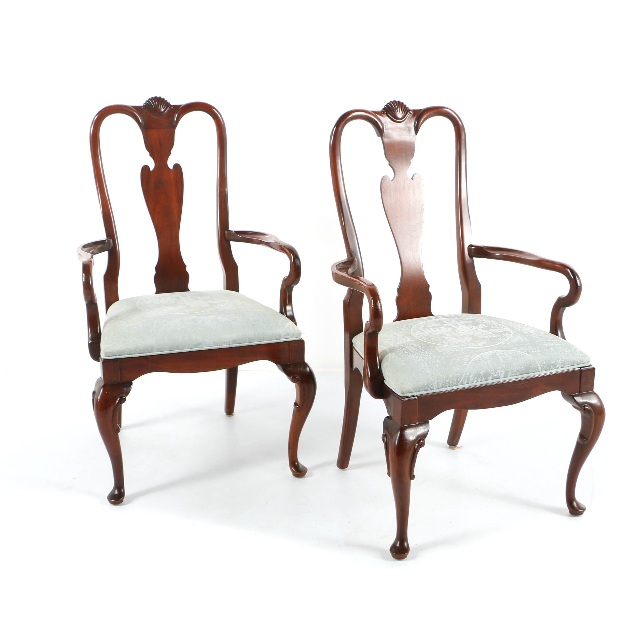 Queen Anne Style Armchairs by Century Furniture