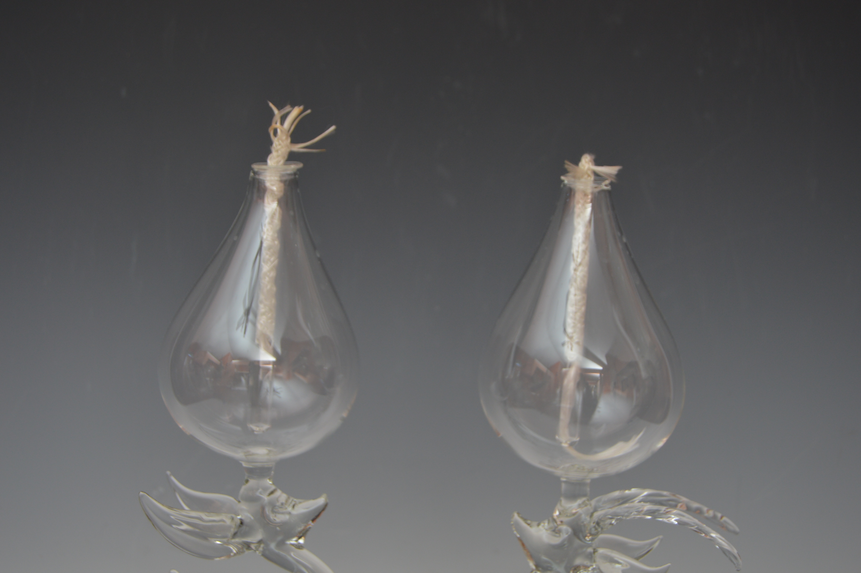 Hand Blown Glass Reindeer Oil Lamps