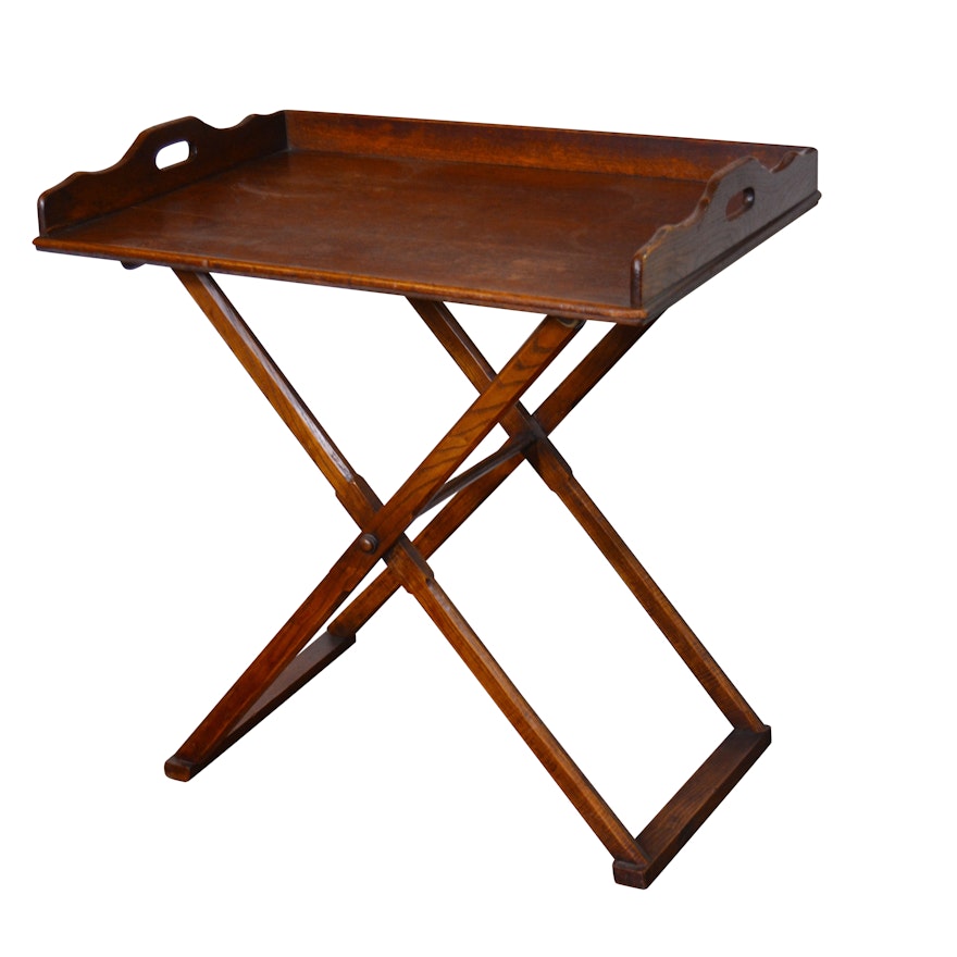 Oak Butler's Tray-on-Stand, 20th Century