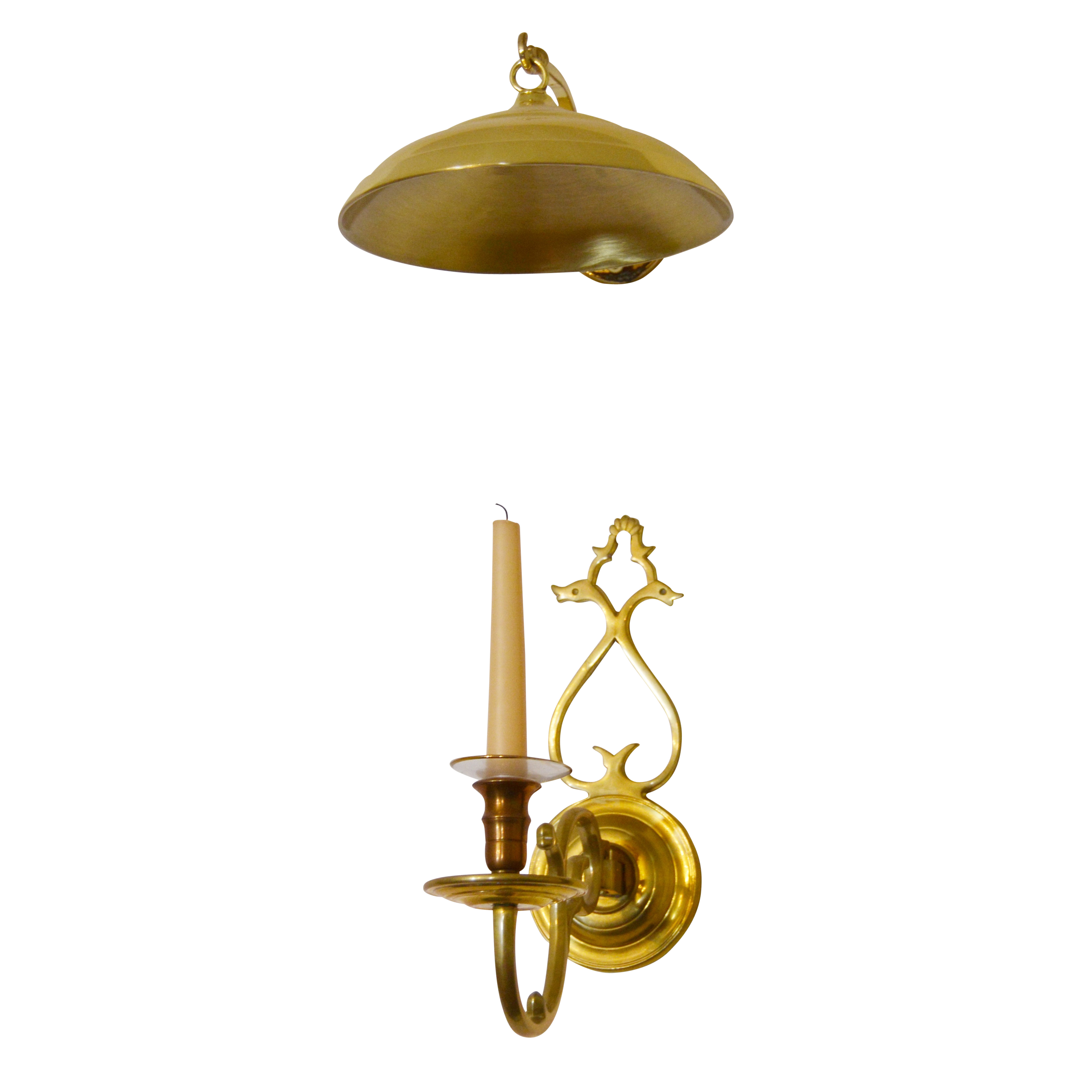 Brass Candle Sconces with Smoke Bells
