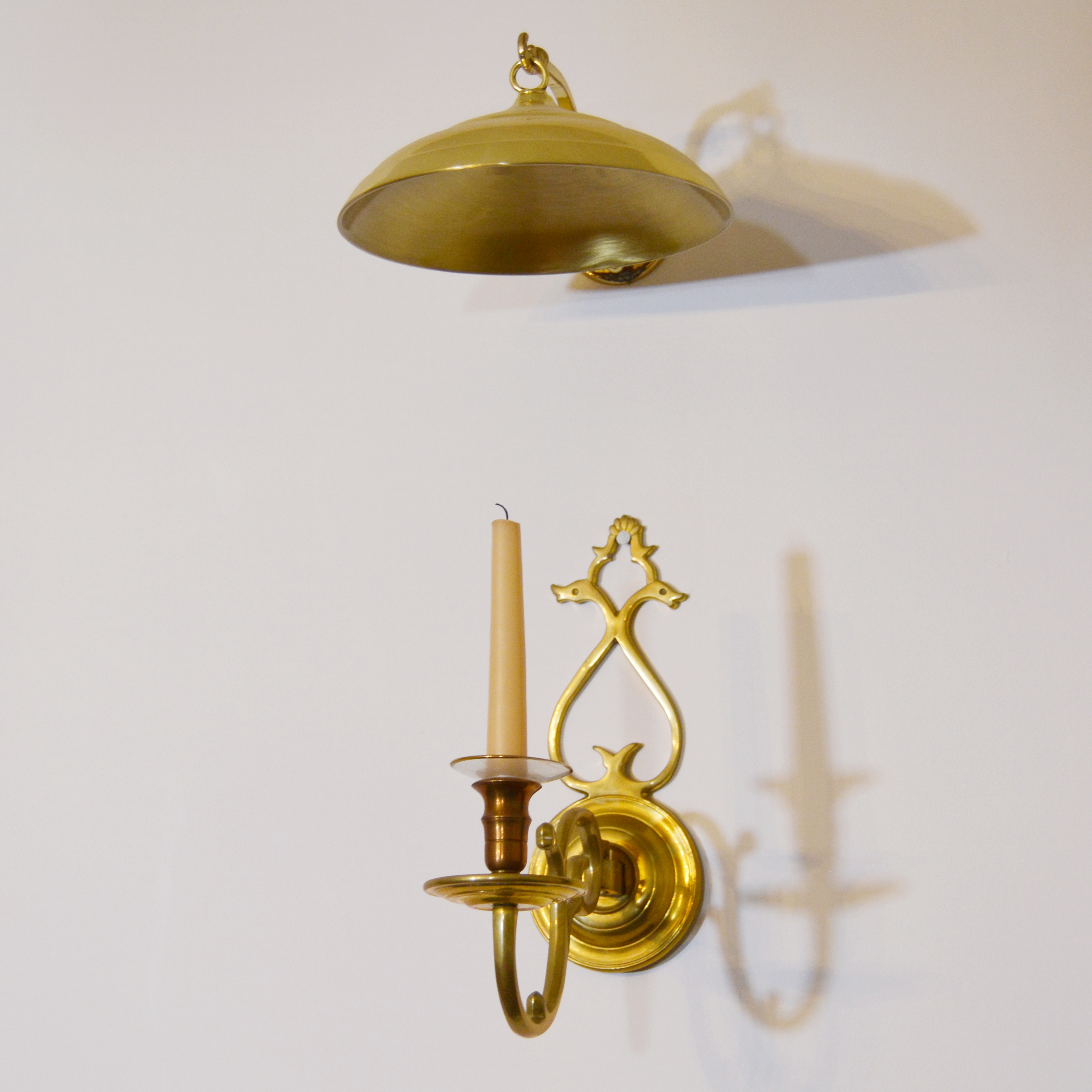 Brass Candle Sconces with Smoke Bells