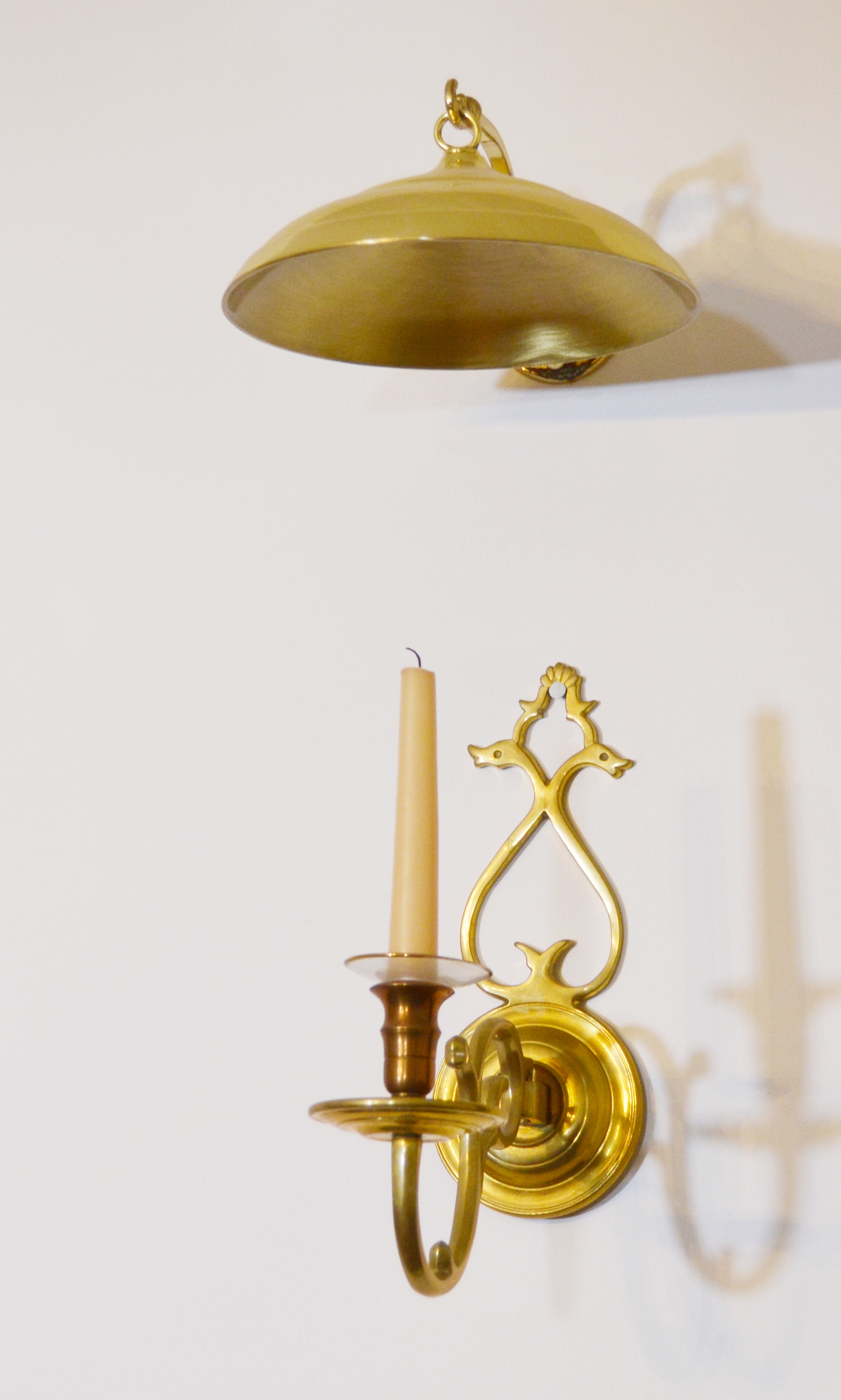 Brass Candle Sconces with Smoke Bells