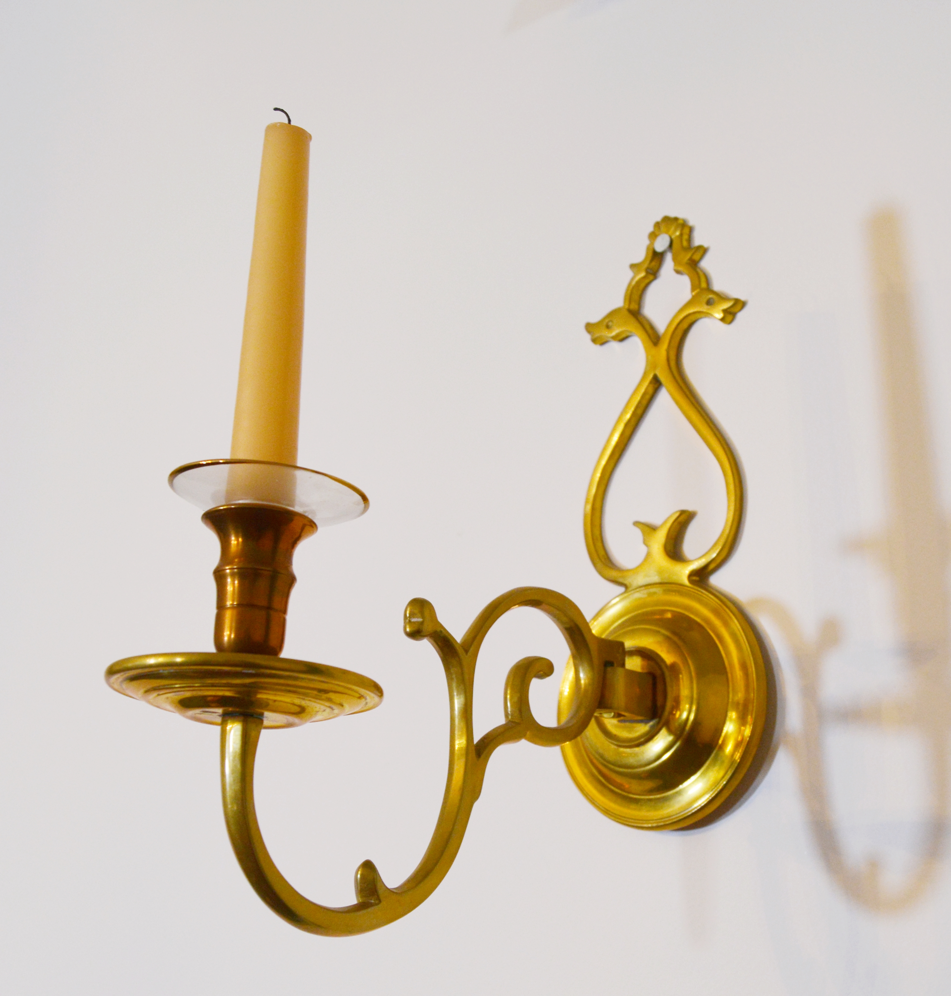 Brass Candle Sconces with Smoke Bells
