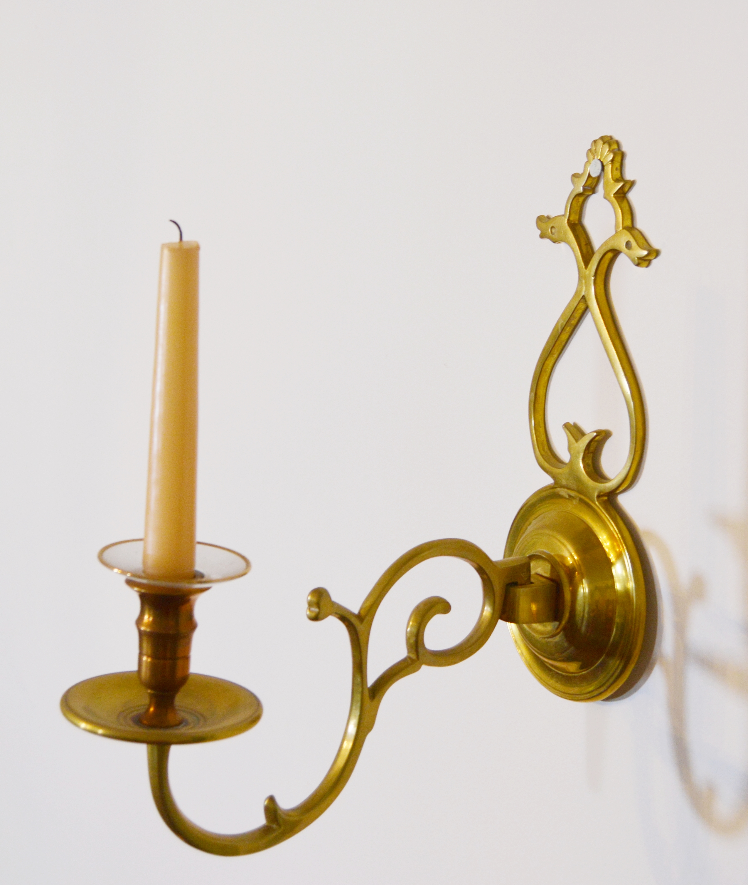 Brass Candle Sconces with Smoke Bells