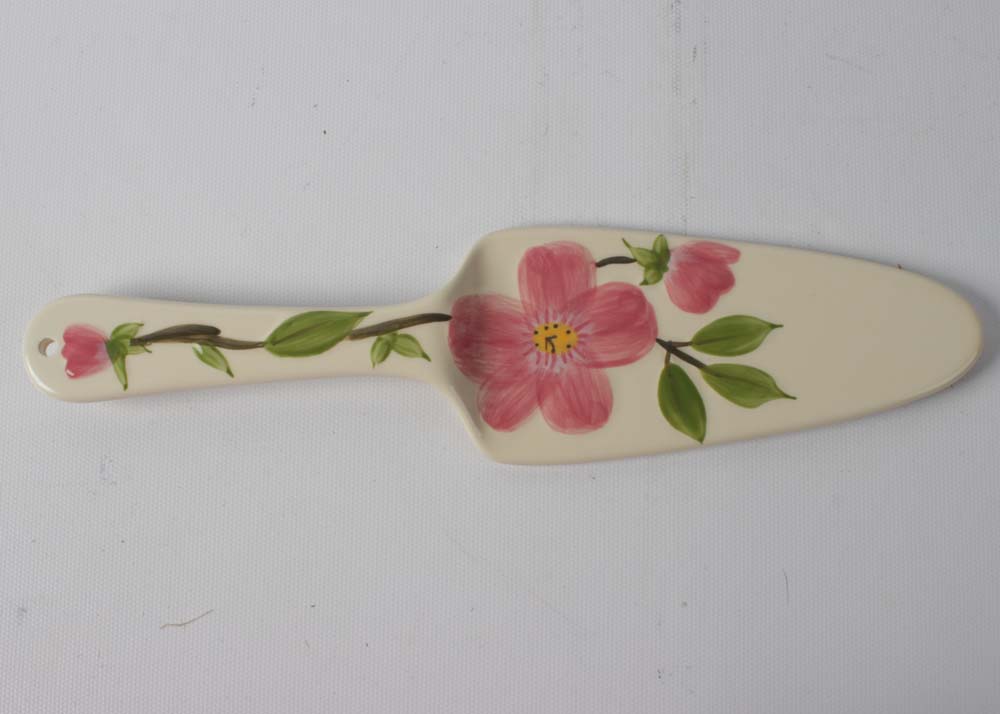 Franciscan "Desert Rose" Flatware, Goblets, and Cake Stand With a Pastry Server