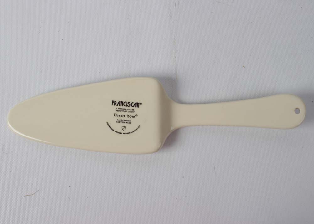 Franciscan "Desert Rose" Flatware, Goblets, and Cake Stand With a Pastry Server