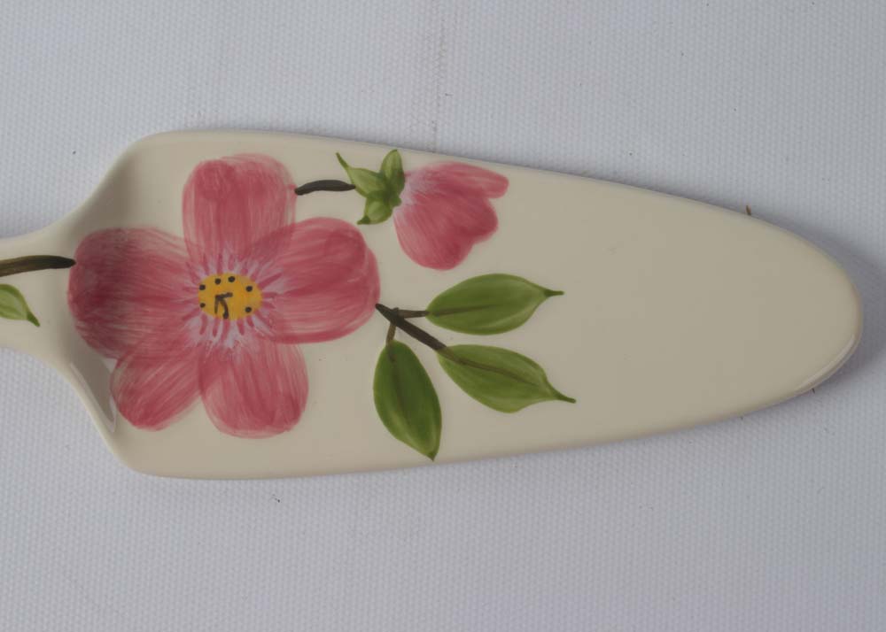 Franciscan "Desert Rose" Flatware, Goblets, and Cake Stand With a Pastry Server