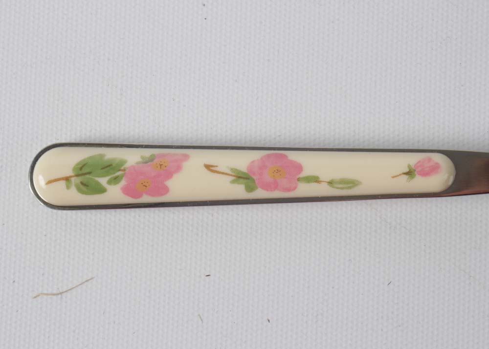 Franciscan "Desert Rose" Flatware, Goblets, and Cake Stand With a Pastry Server