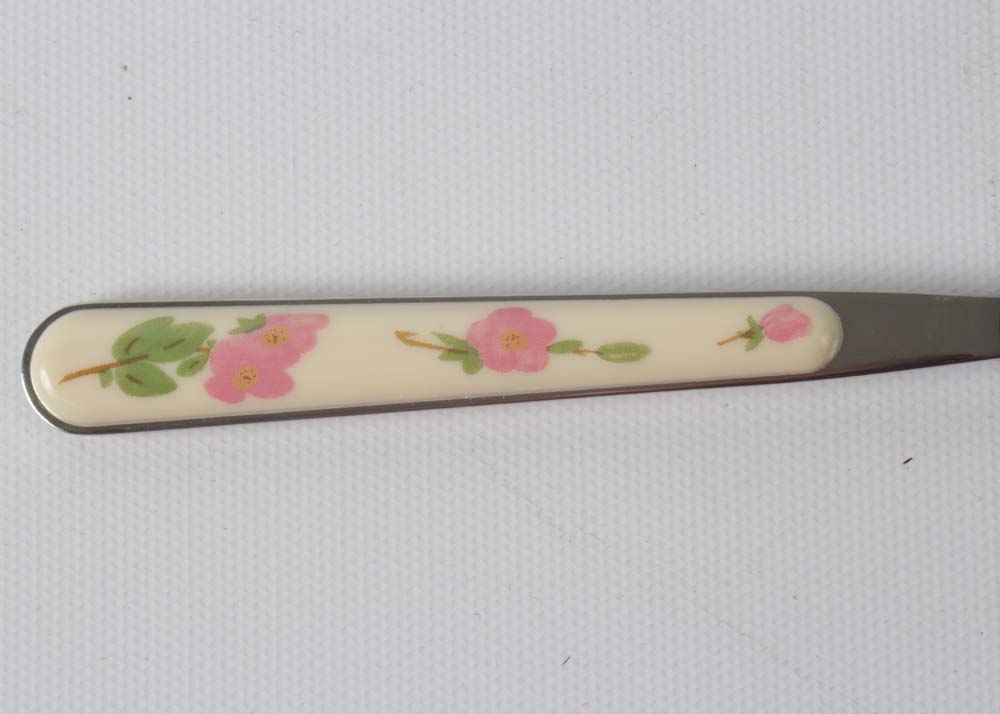 Franciscan "Desert Rose" Flatware, Goblets, and Cake Stand With a Pastry Server