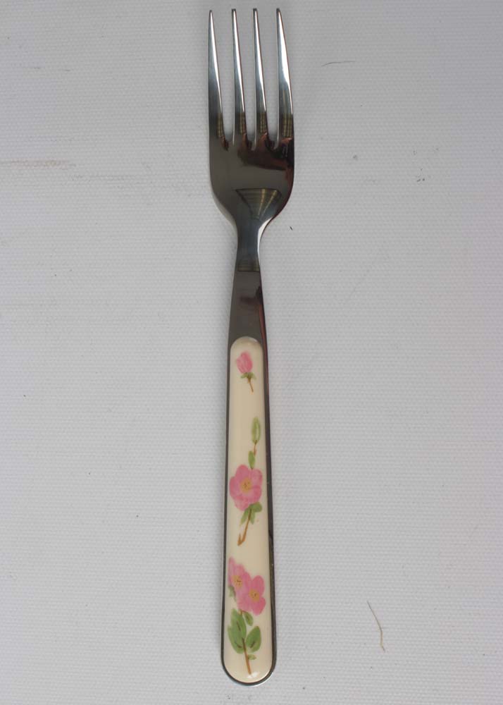 Franciscan "Desert Rose" Flatware, Goblets, and Cake Stand With a Pastry Server