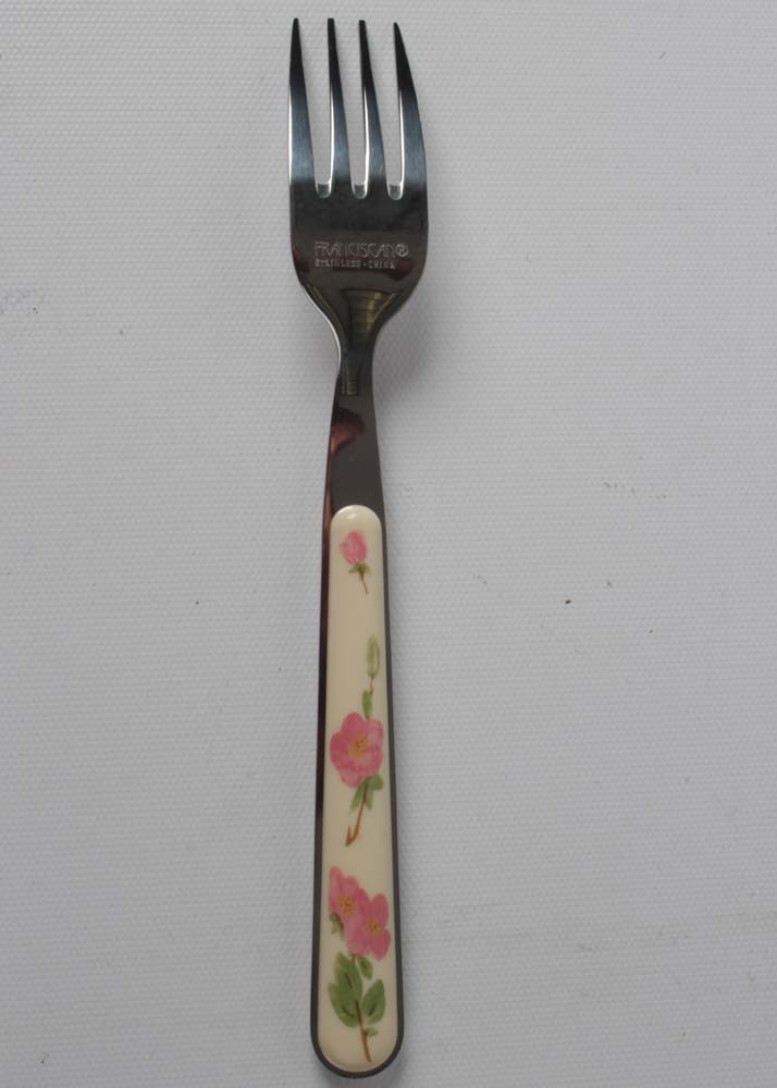 Franciscan "Desert Rose" Flatware, Goblets, and Cake Stand With a Pastry Server