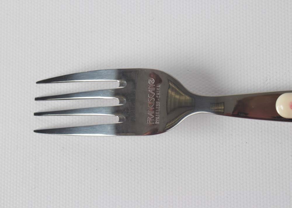 Franciscan "Desert Rose" Flatware, Goblets, and Cake Stand With a Pastry Server