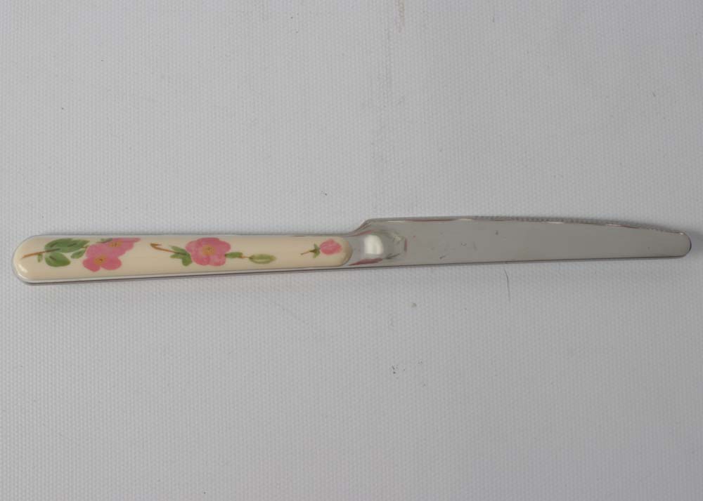 Franciscan "Desert Rose" Flatware, Goblets, and Cake Stand With a Pastry Server