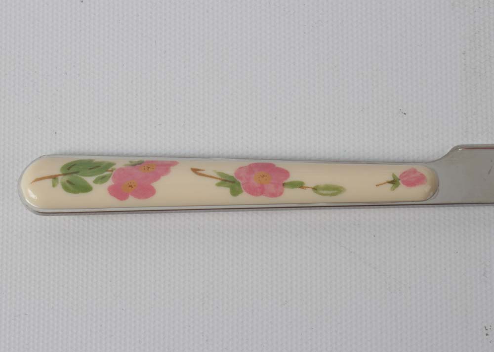 Franciscan "Desert Rose" Flatware, Goblets, and Cake Stand With a Pastry Server