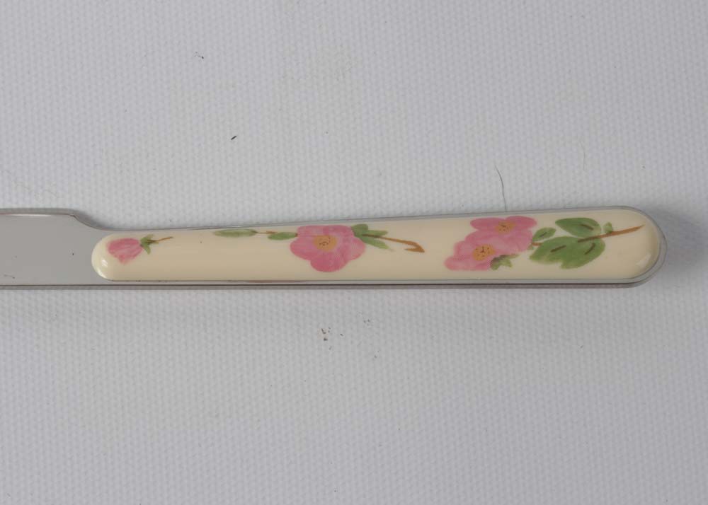 Franciscan "Desert Rose" Flatware, Goblets, and Cake Stand With a Pastry Server