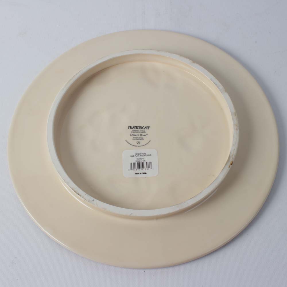 Franciscan "Desert Rose" Flatware, Goblets, and Cake Stand With a Pastry Server