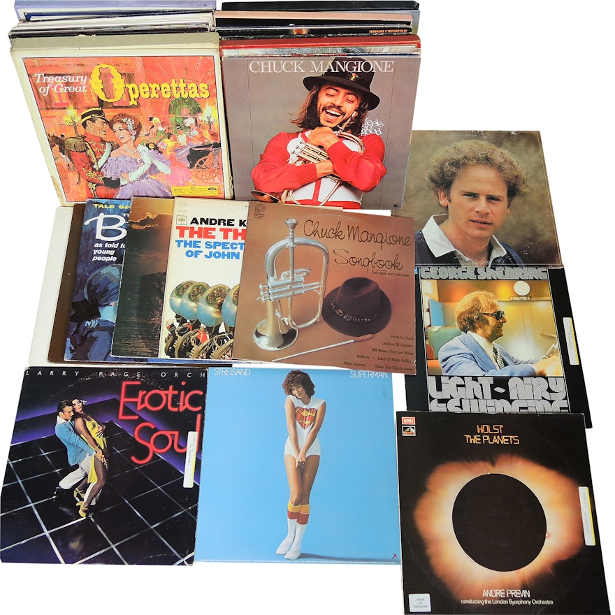 Vintage Vinyl Records Featuring John Denver, Barbra Streisand, and more