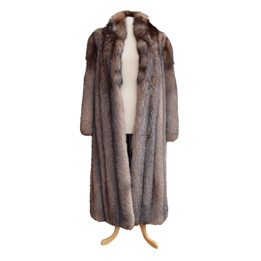 Vintage Crystal Fox Fur Coat from Kotsovos