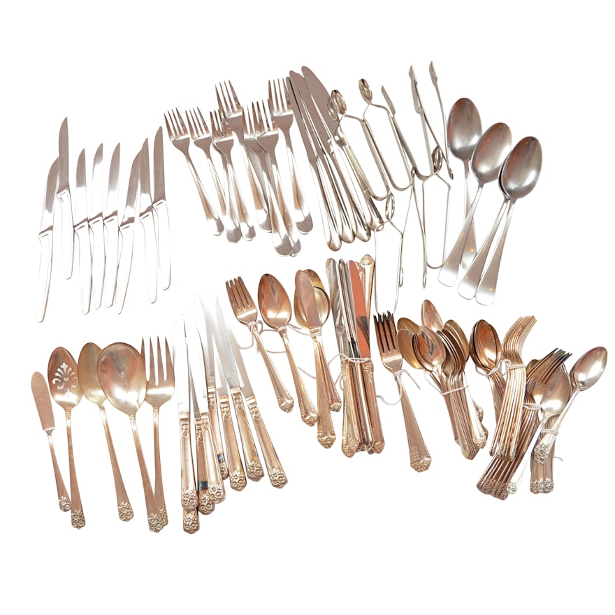 Rogers Silver Plate Flatware with Henckels Knives and More