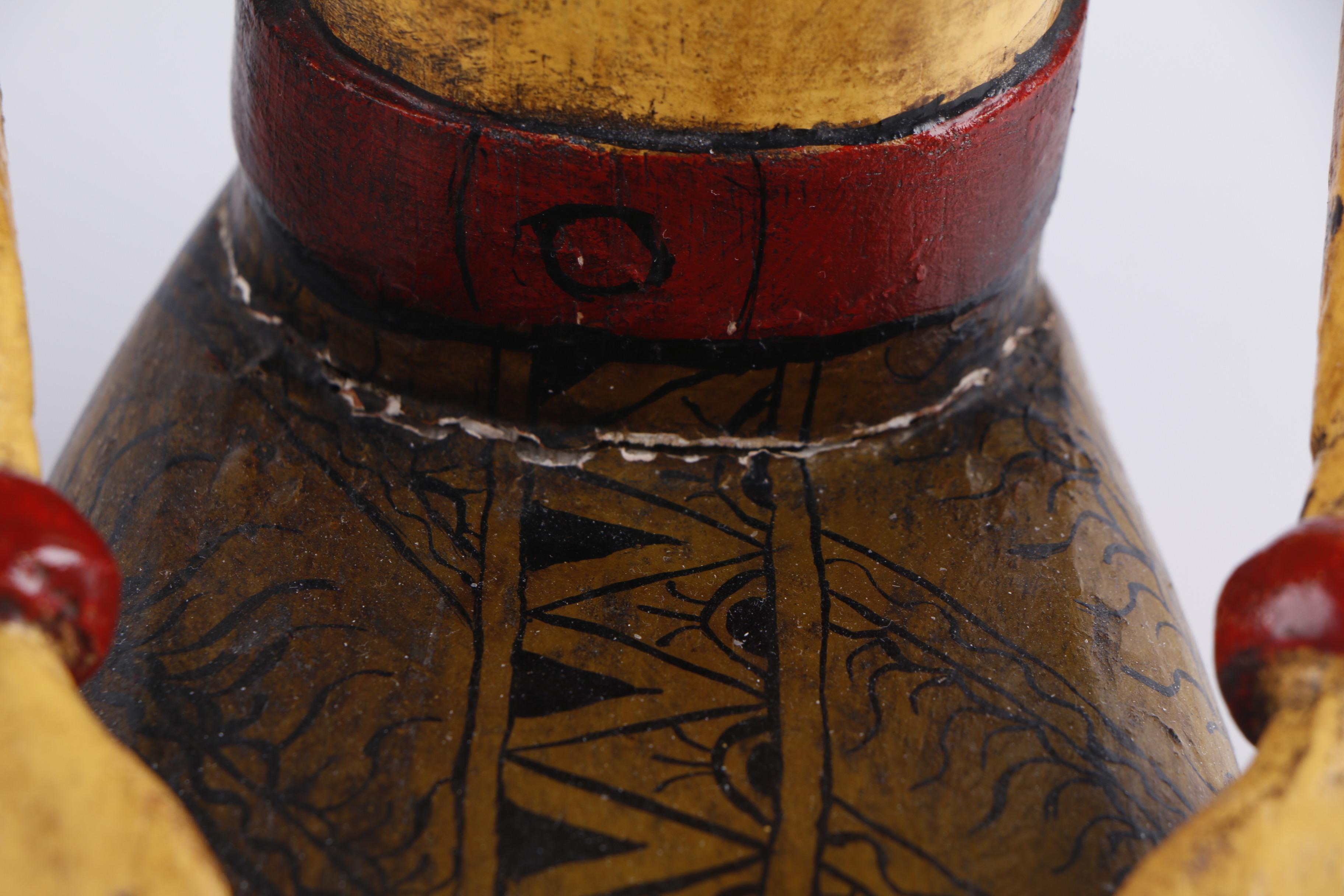 Indonesian Lacquered Bride and Groom Figurines with Gilt Accents