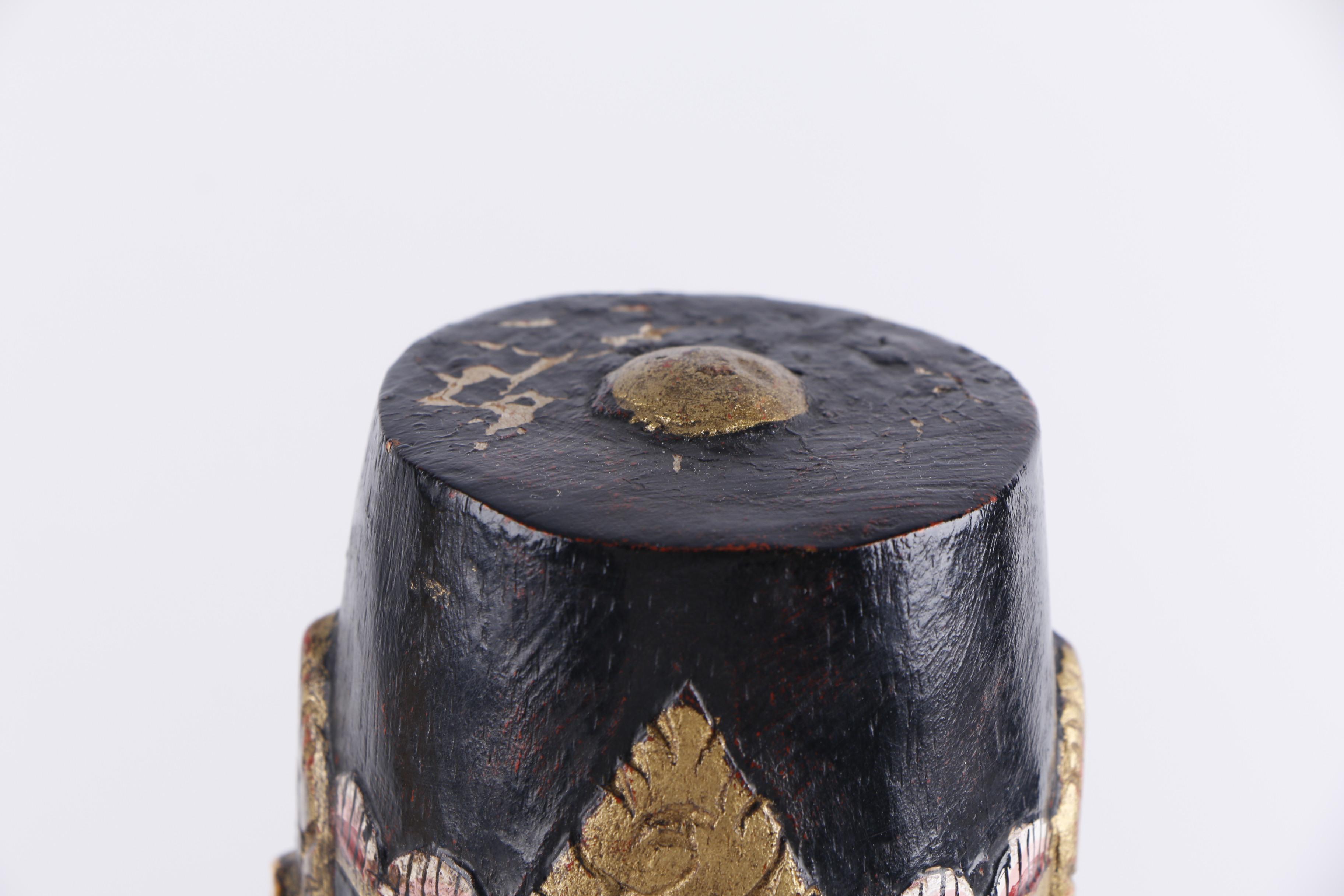 Indonesian Lacquered Bride and Groom Figurines with Gilt Accents