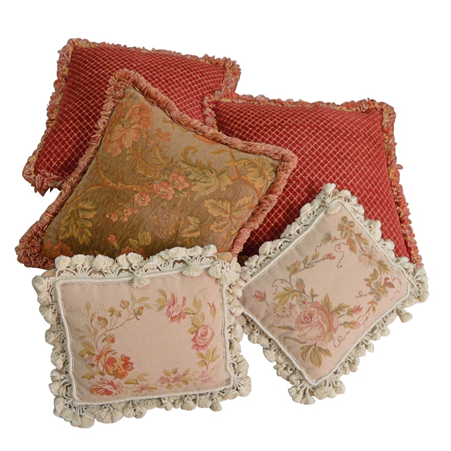 Pillow Selection with Needlepoint Pair