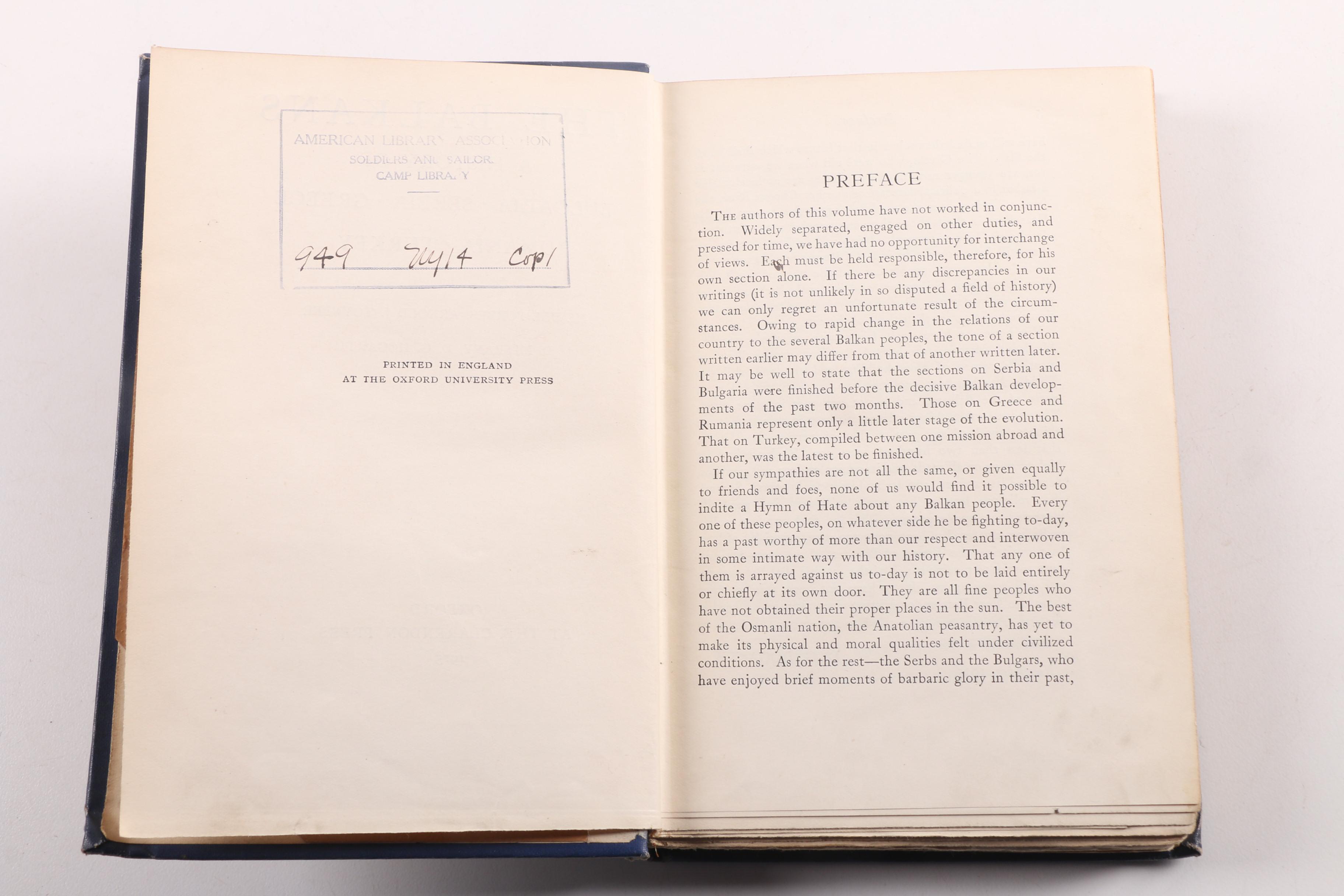 1915 "The Balkans" and Other Vintage and Antique Books