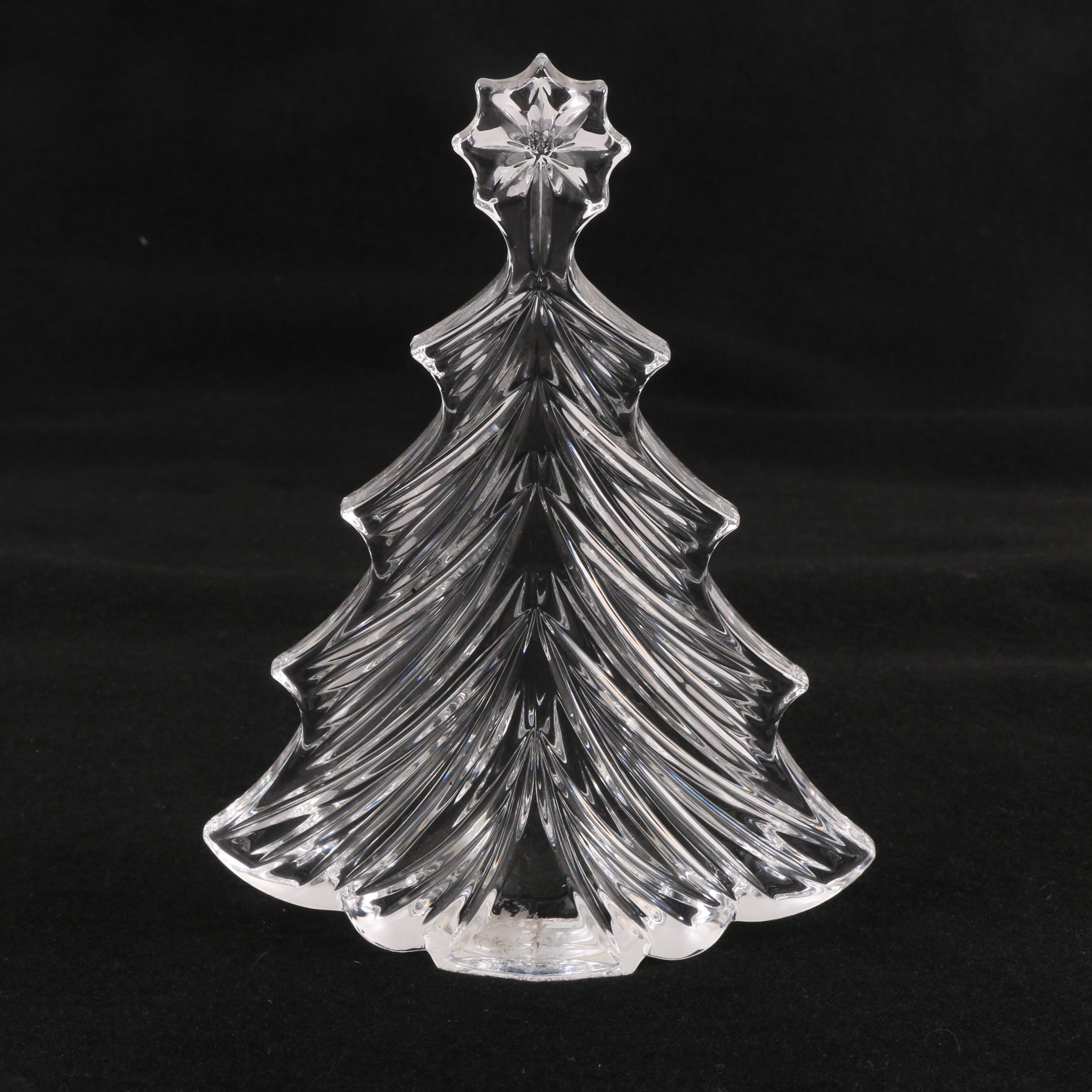Waterford Crystal Dreidel and Christmas Tree with Baccarat Crystal Snowman