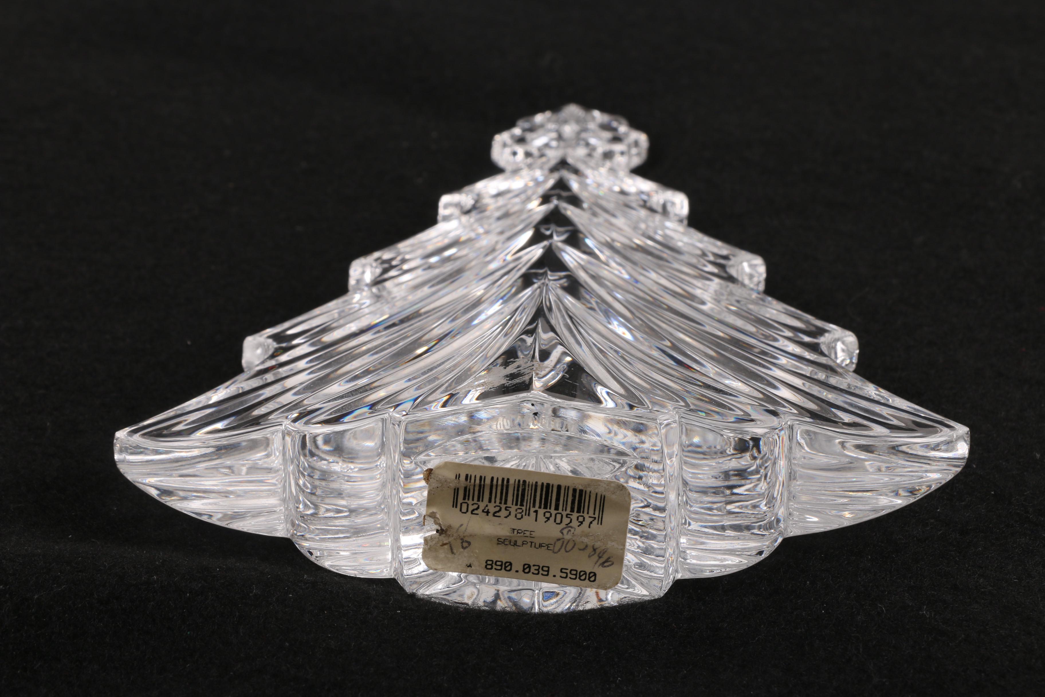 Waterford Crystal Dreidel and Christmas Tree with Baccarat Crystal Snowman