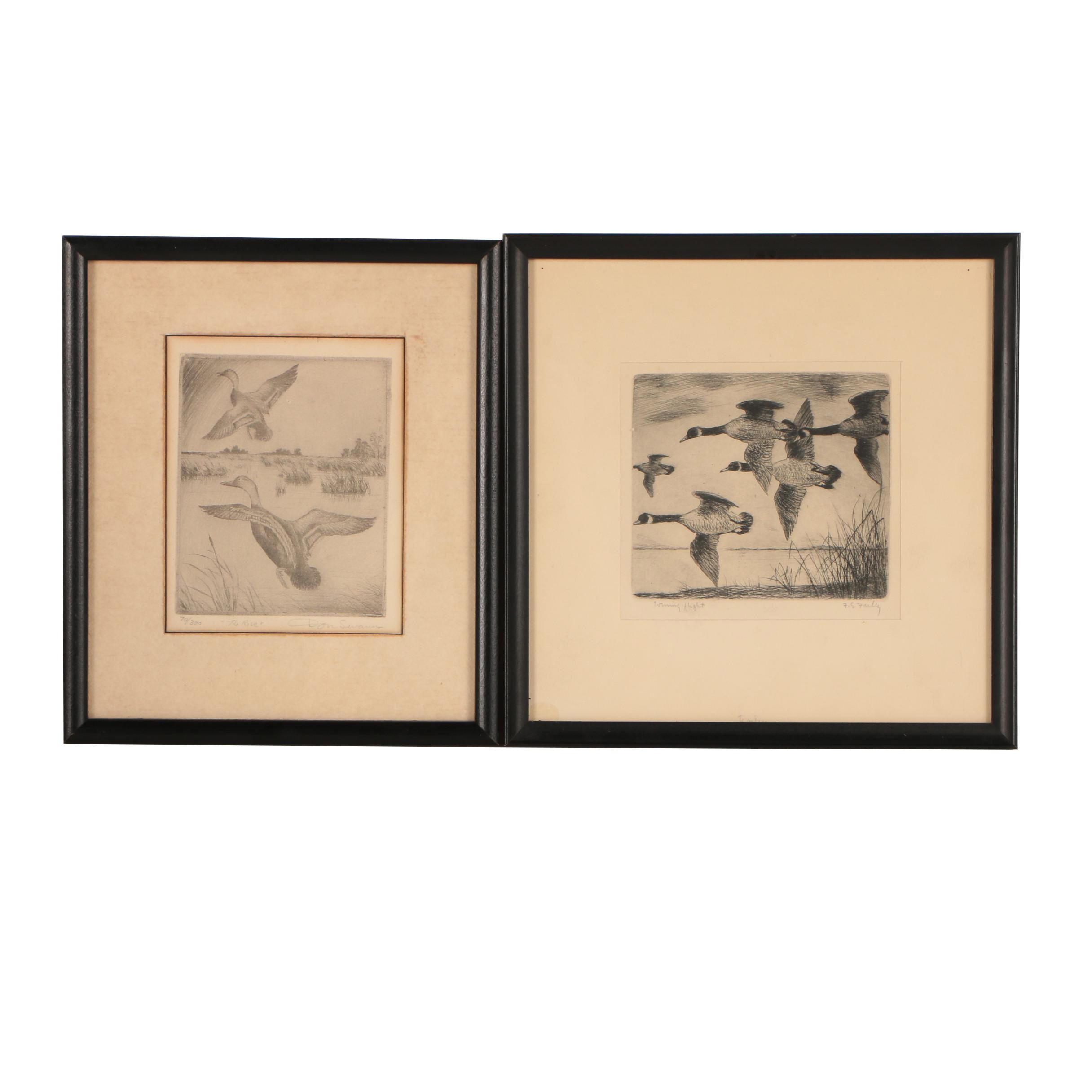 Frederic Farley and Don Swann Etchings