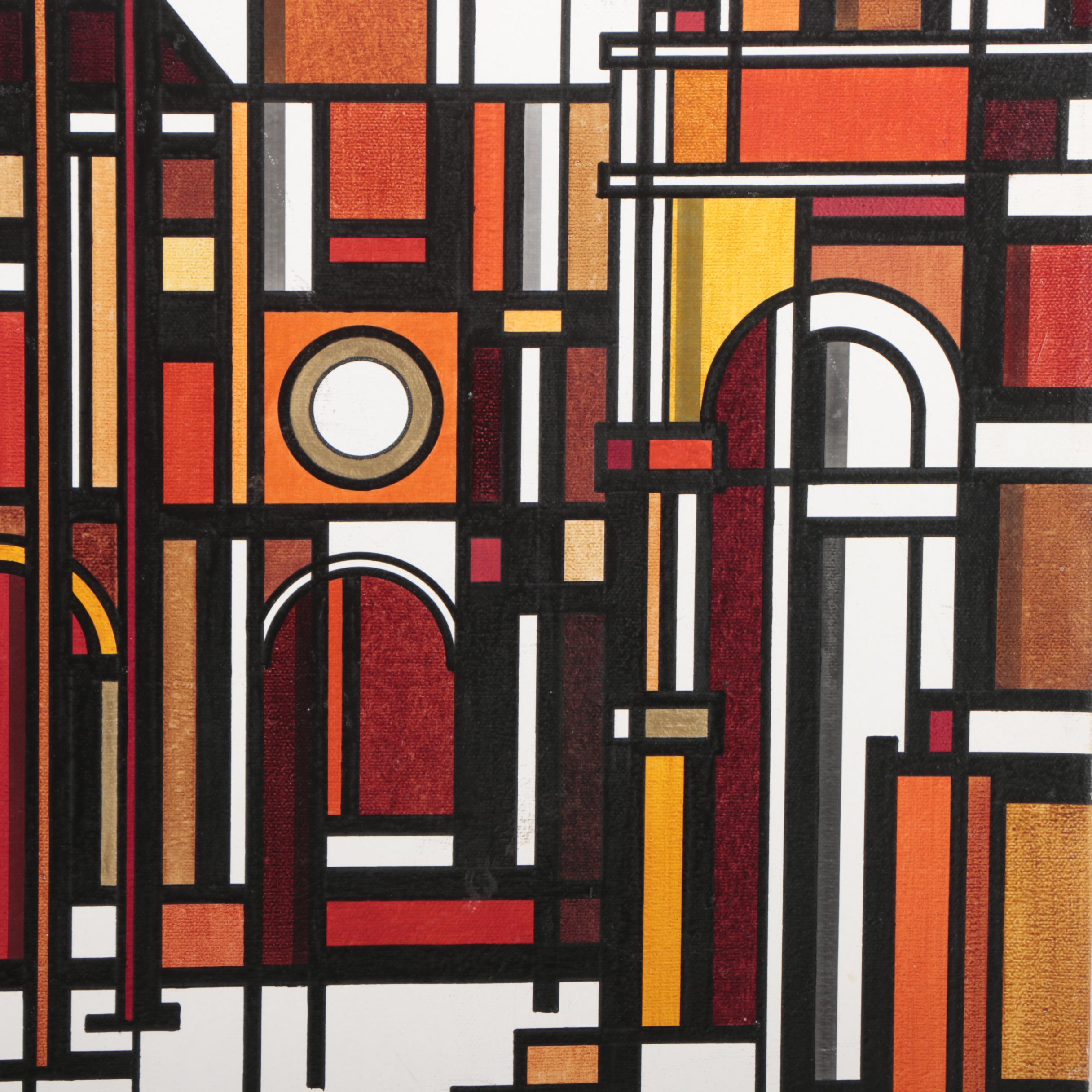 Hansen Abstract Cityscape Oil Painting