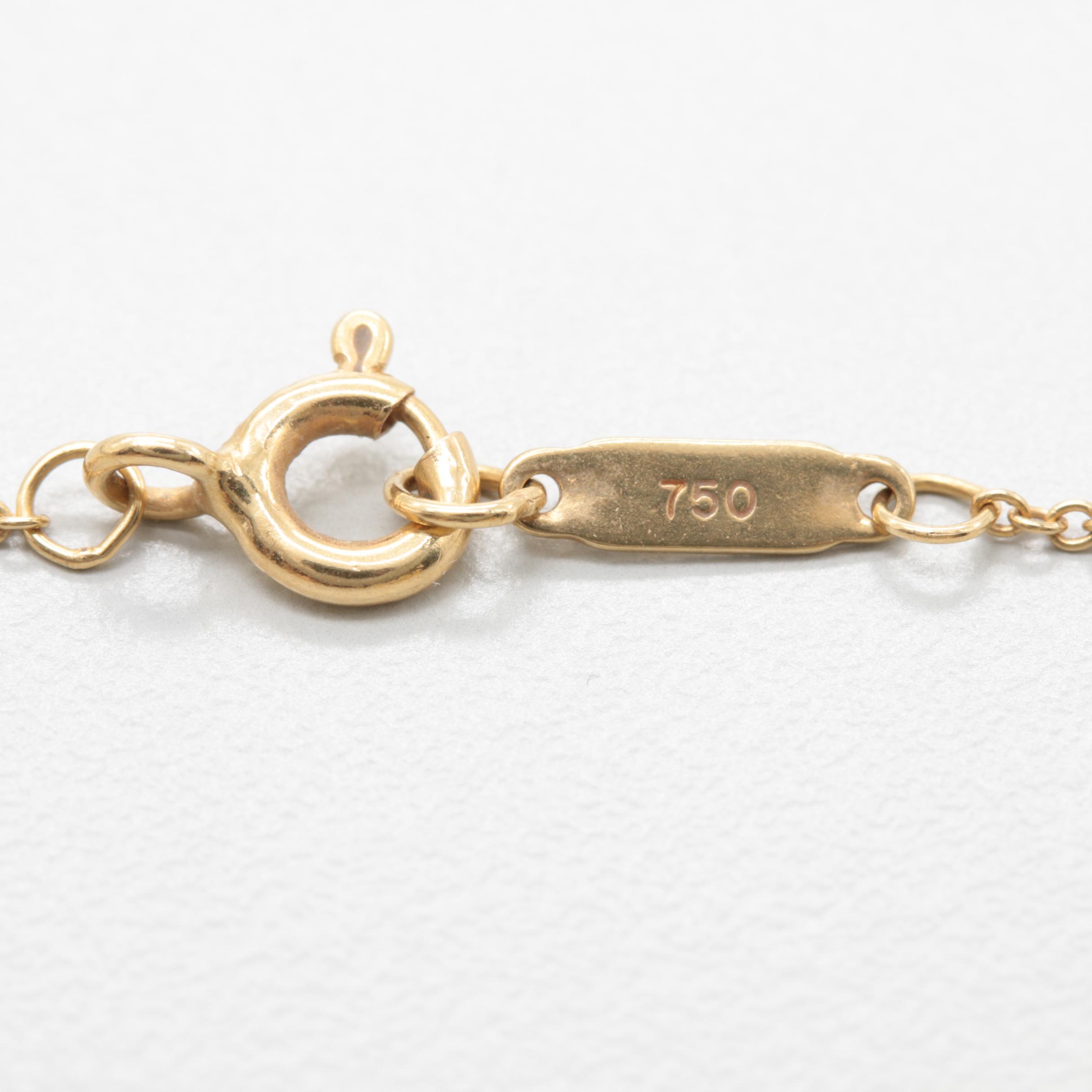 Tiffany & Co. 18K Yellow Gold Mother of Pearl Heart Necklace