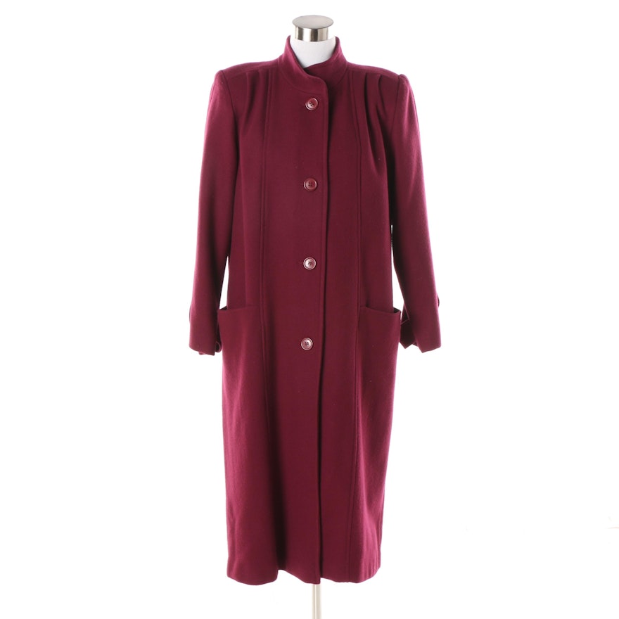 Women's Vintage Miss Bobbie Maroon Wool Coat