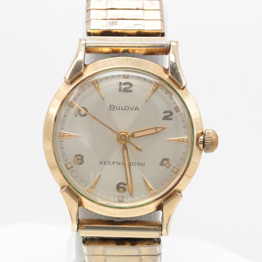 Bulova Rolled Gold Plated Stainless Steel Expansion Wristwatch