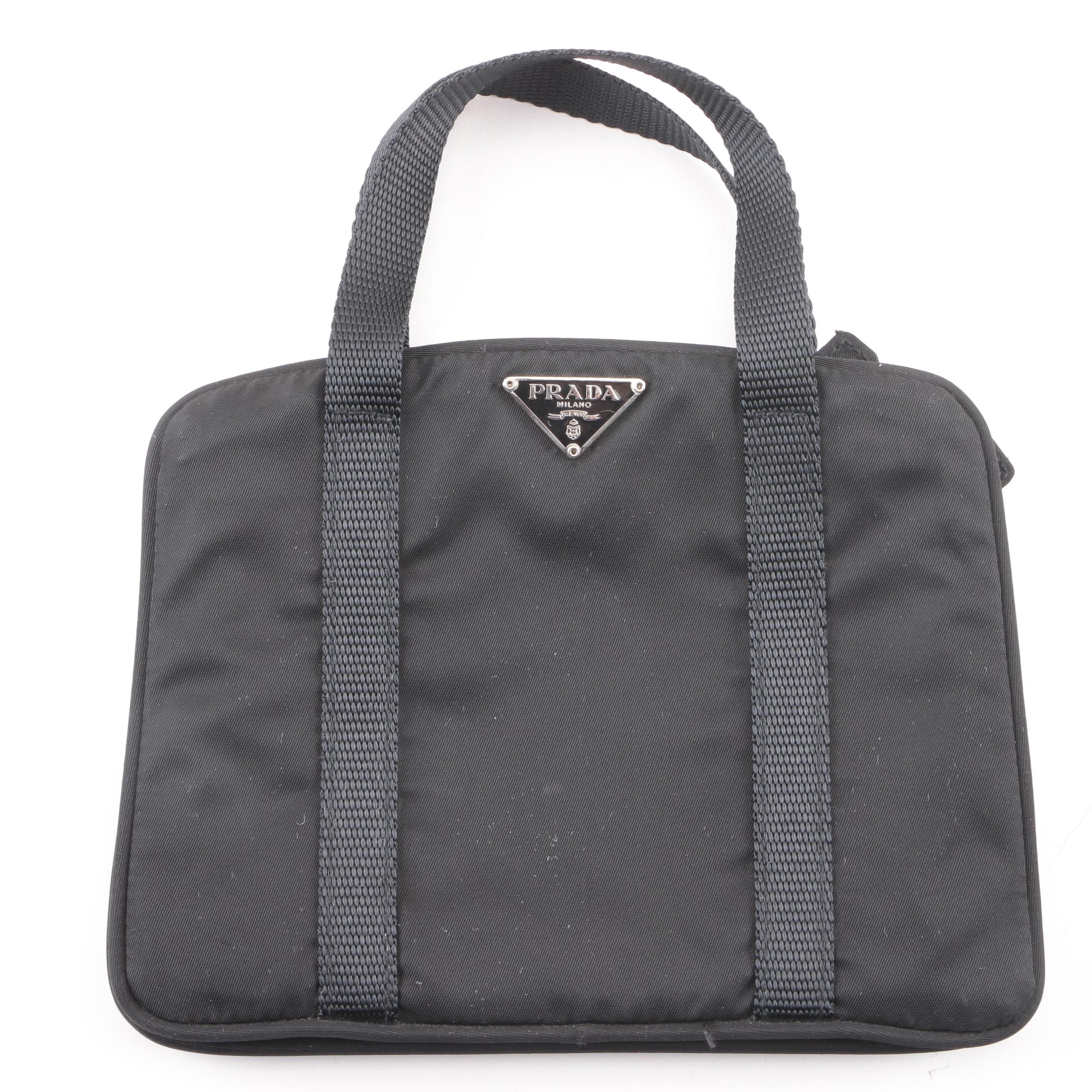 Prada Black Nylon Mini Three Compartment Bag