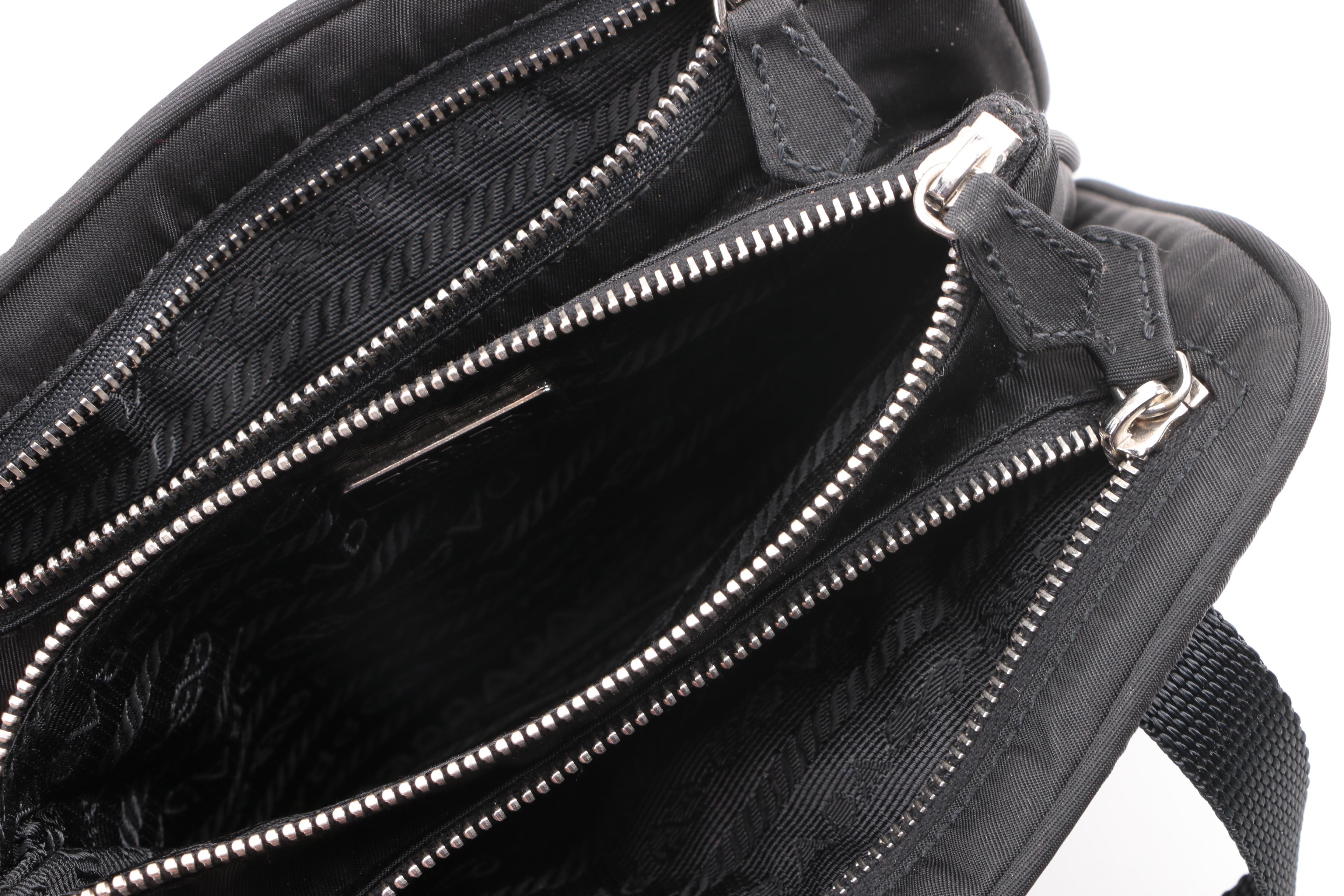 Prada Black Nylon Mini Three Compartment Bag