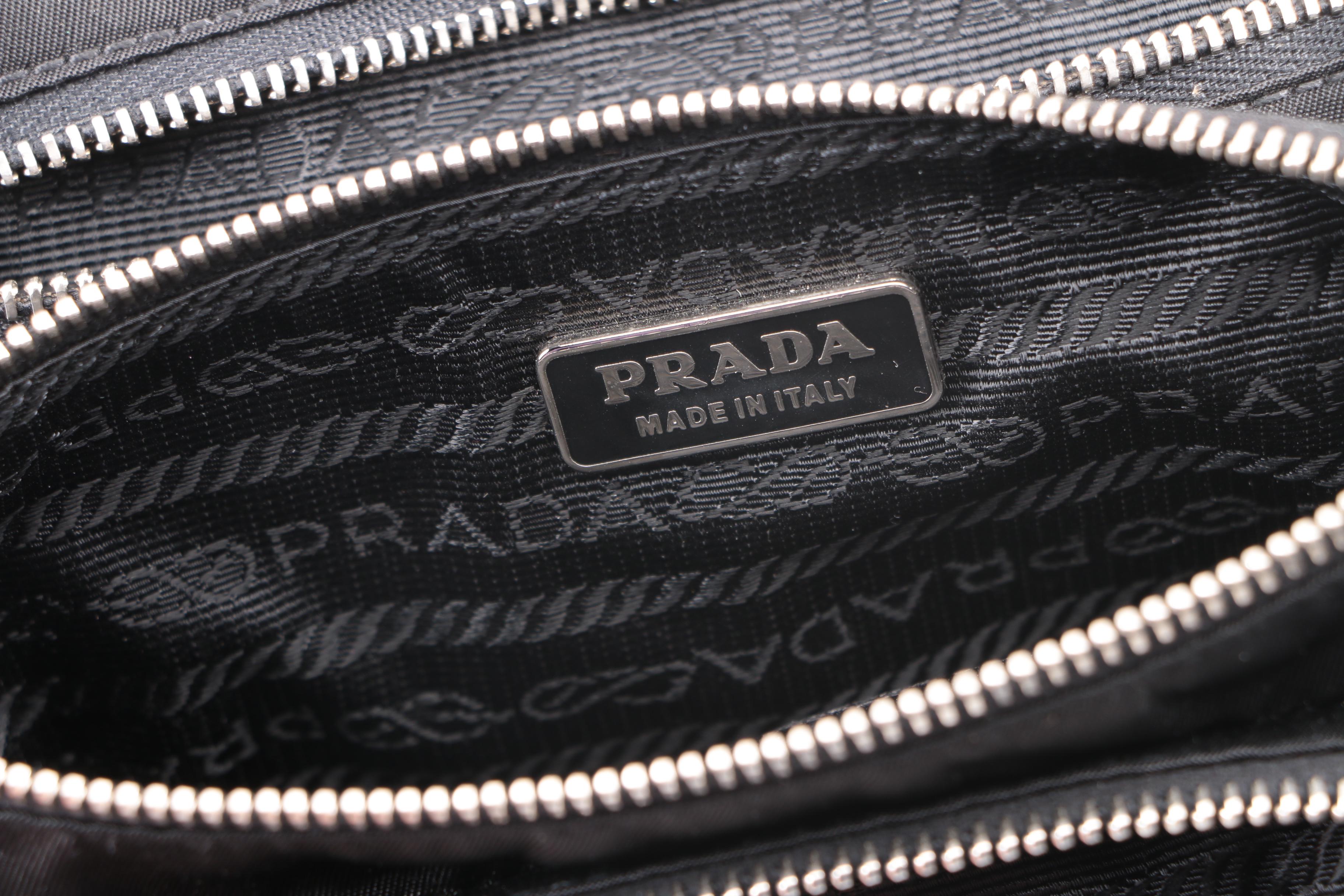 Prada Black Nylon Mini Three Compartment Bag