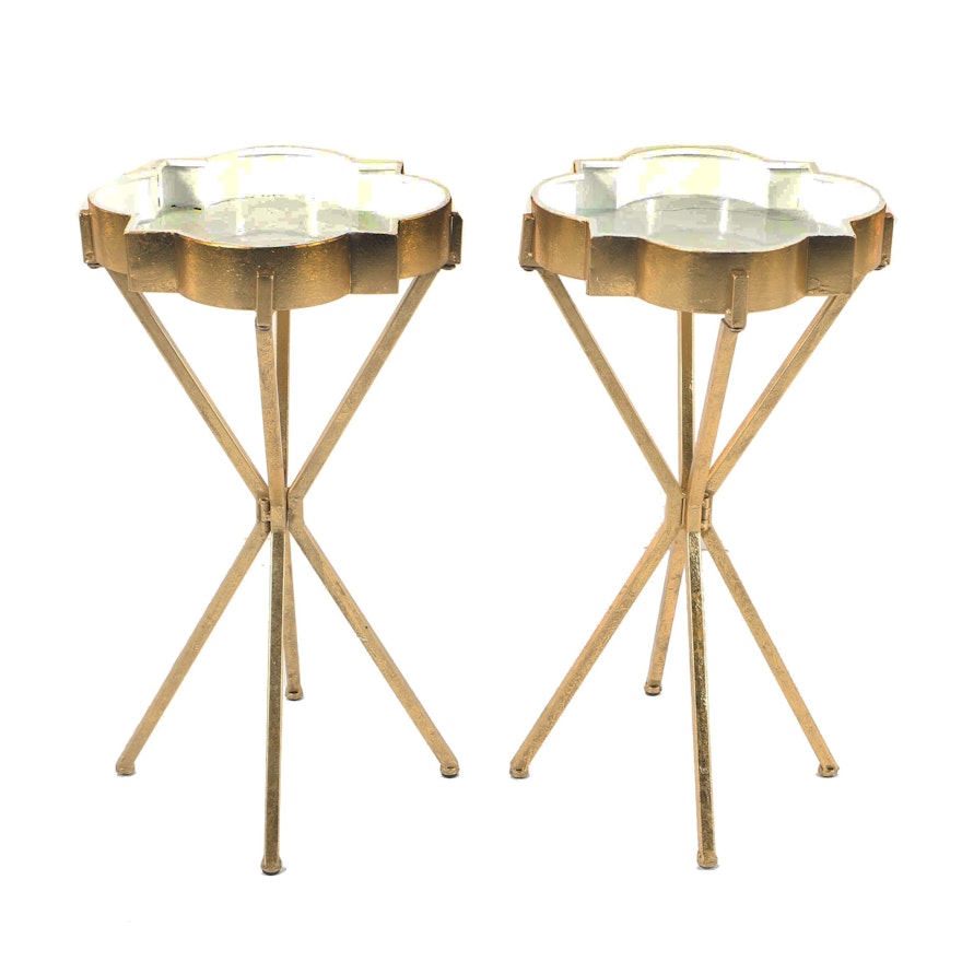 Gold Tone Painted Accent Tables