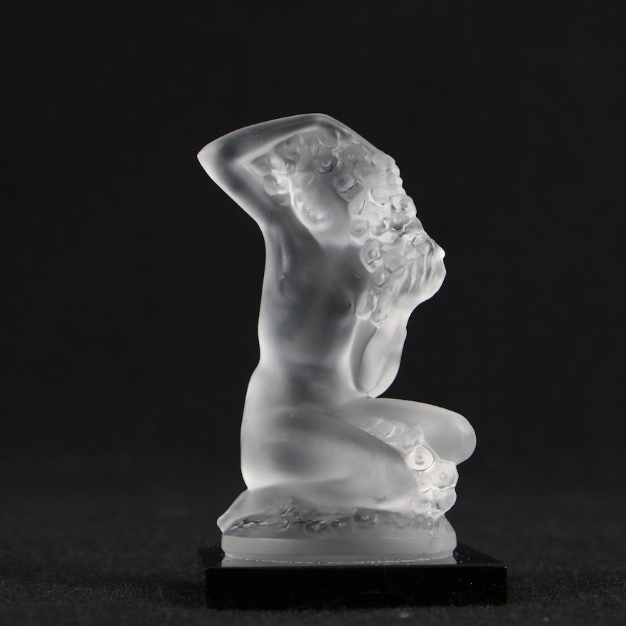 Lalique "Floreal" Crystal Figurine Paperweight