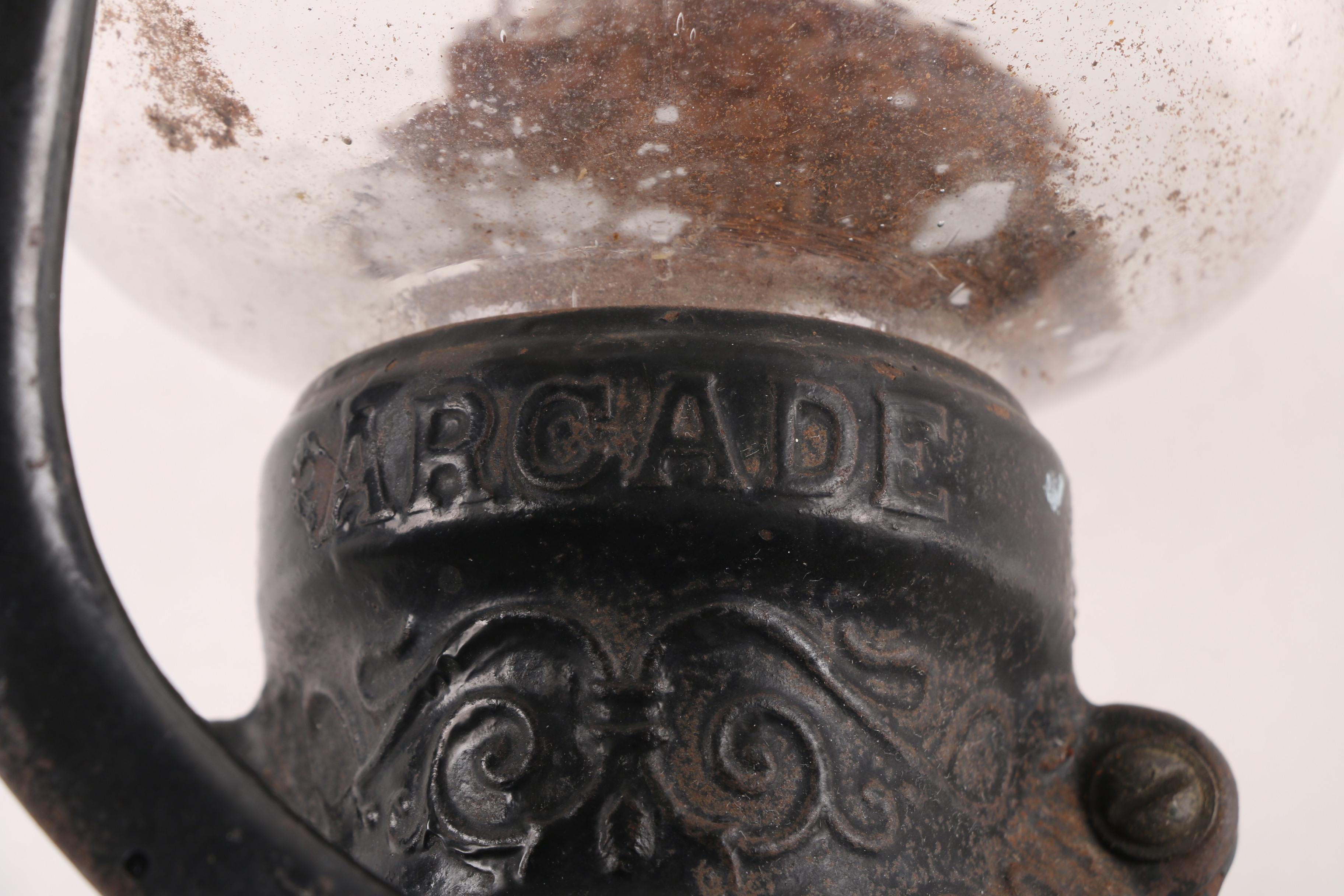 Vintage Arcade Cast Iron Wall Mount Coffee Grinder